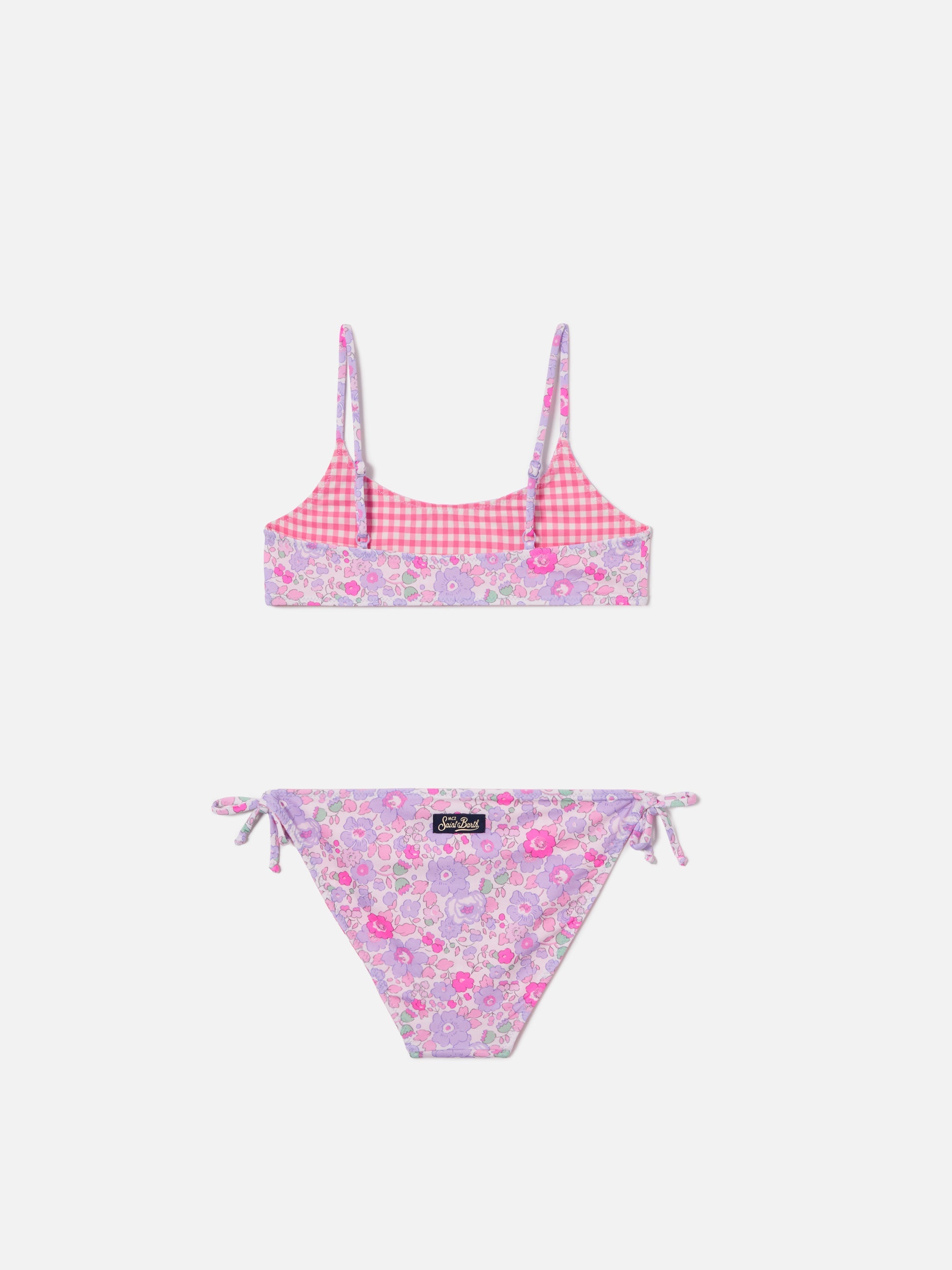 Jaiden Double Reversible Floral And Gingham Bikini | Made With Liberty Fabric Pink