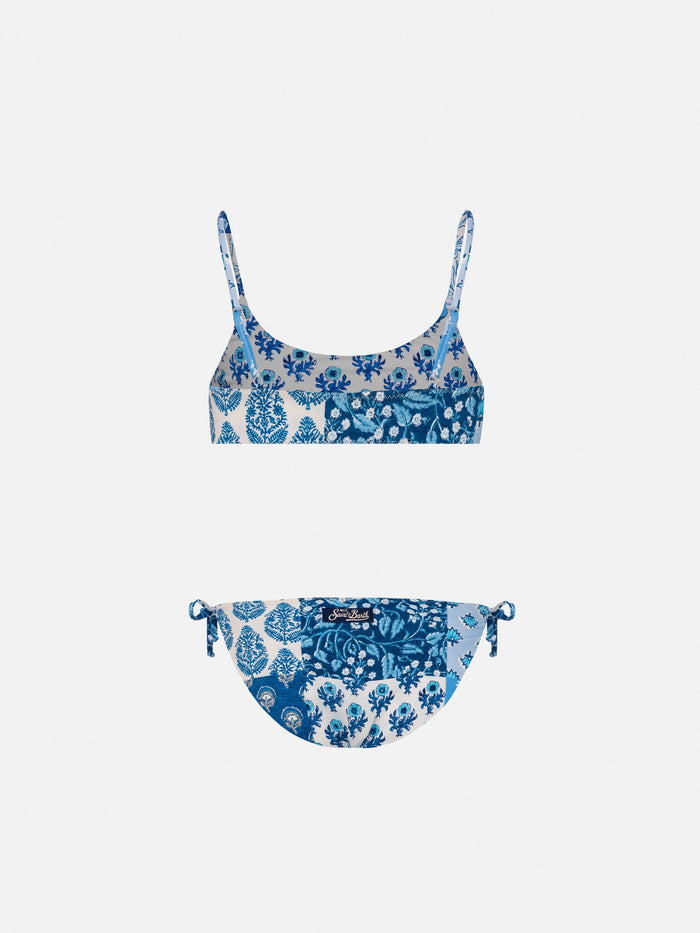 Jaiden Double Face Bralette Bikini With Flower Print __single__