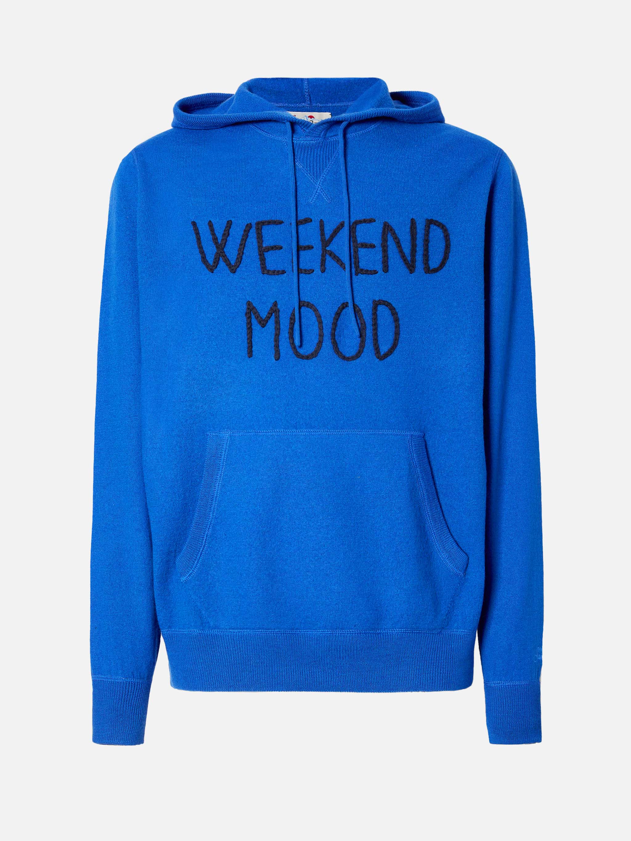 Crewneck Hooded Sweater Jake With Week-End Off Embroidery Blue