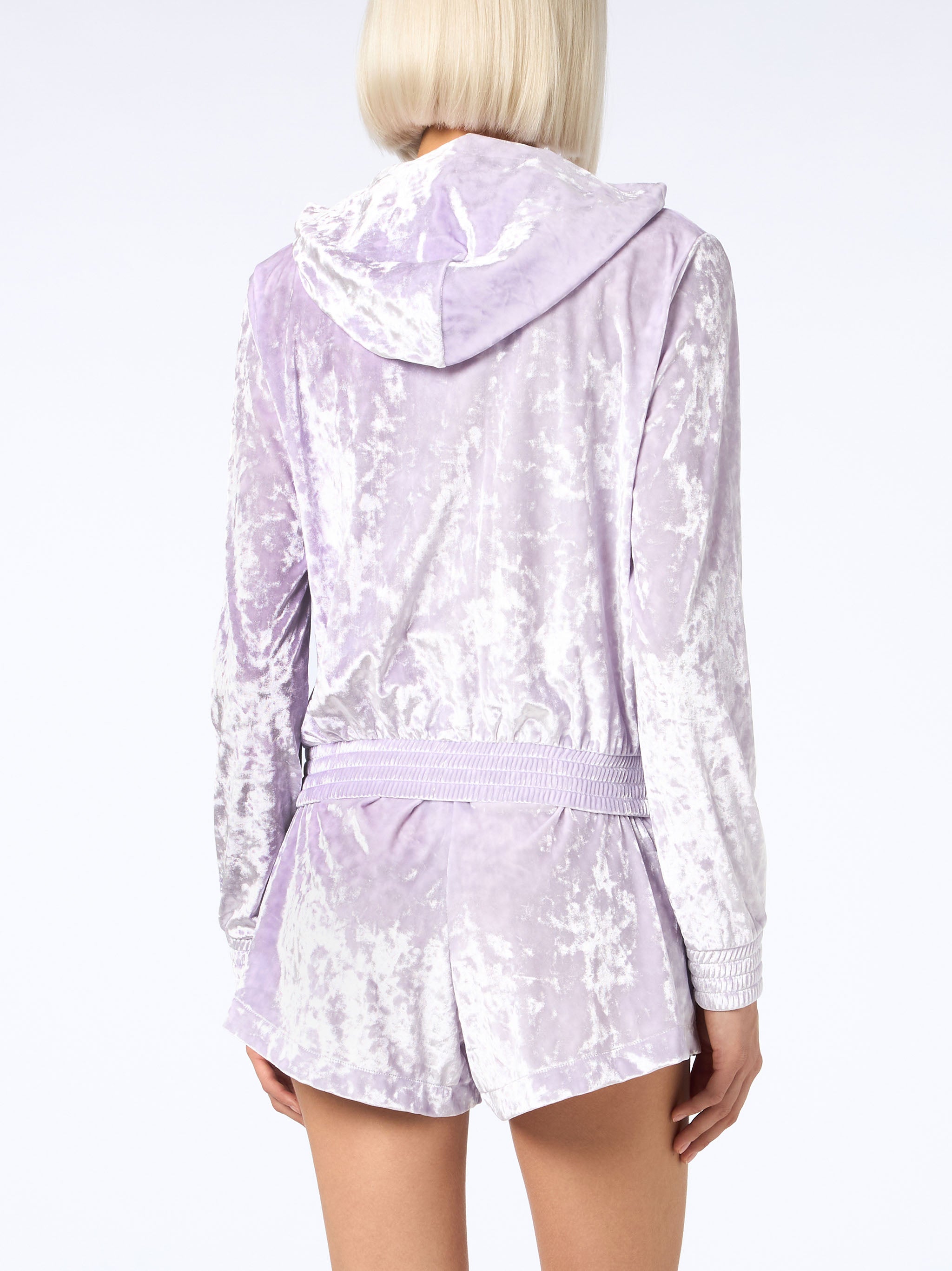 Jasmine Lilac Chenille Zip Hoodie Pink Sweatshirt