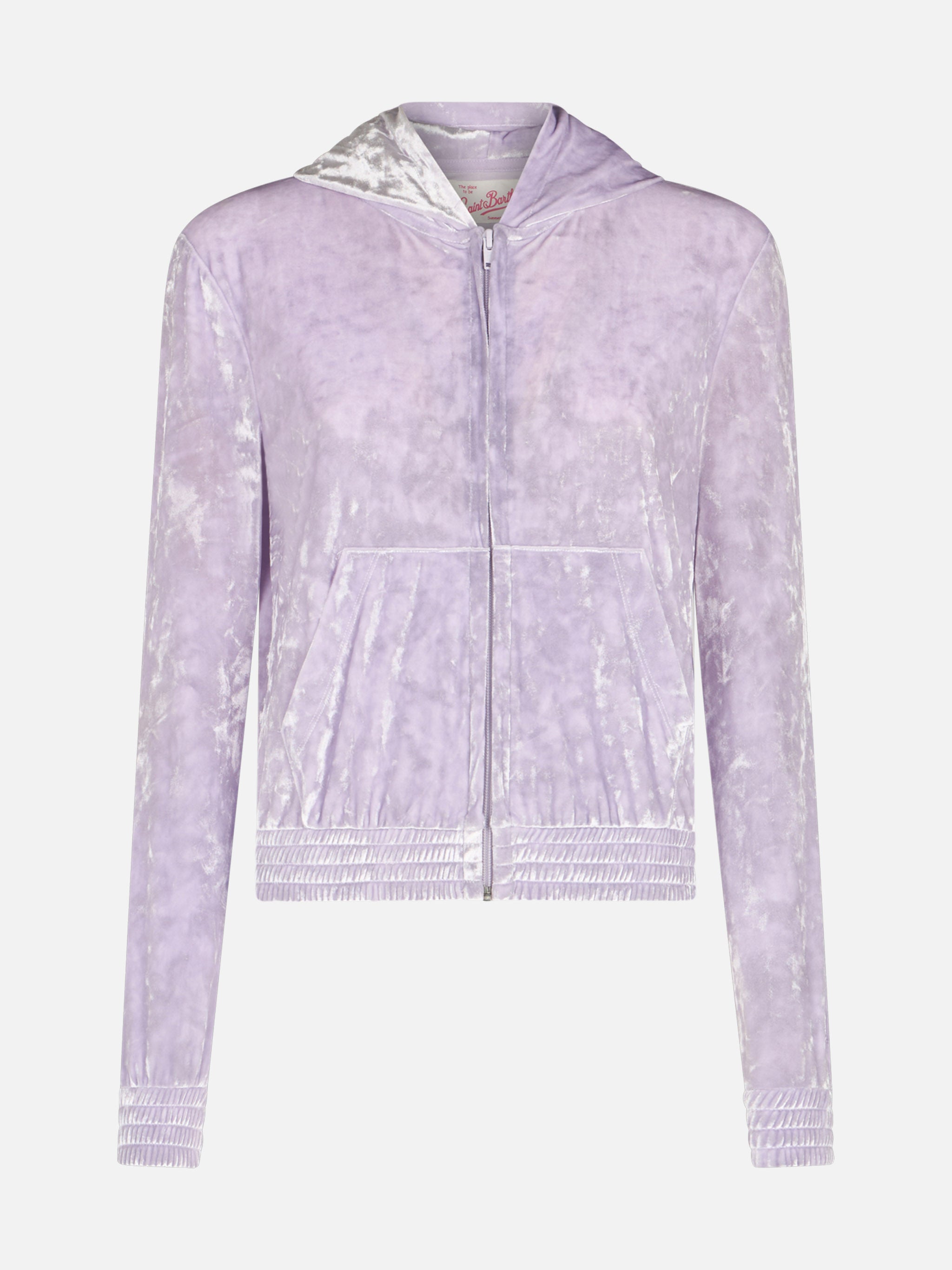 Jasmine Lilac Chenille Zip Hoodie Pink Sweatshirt