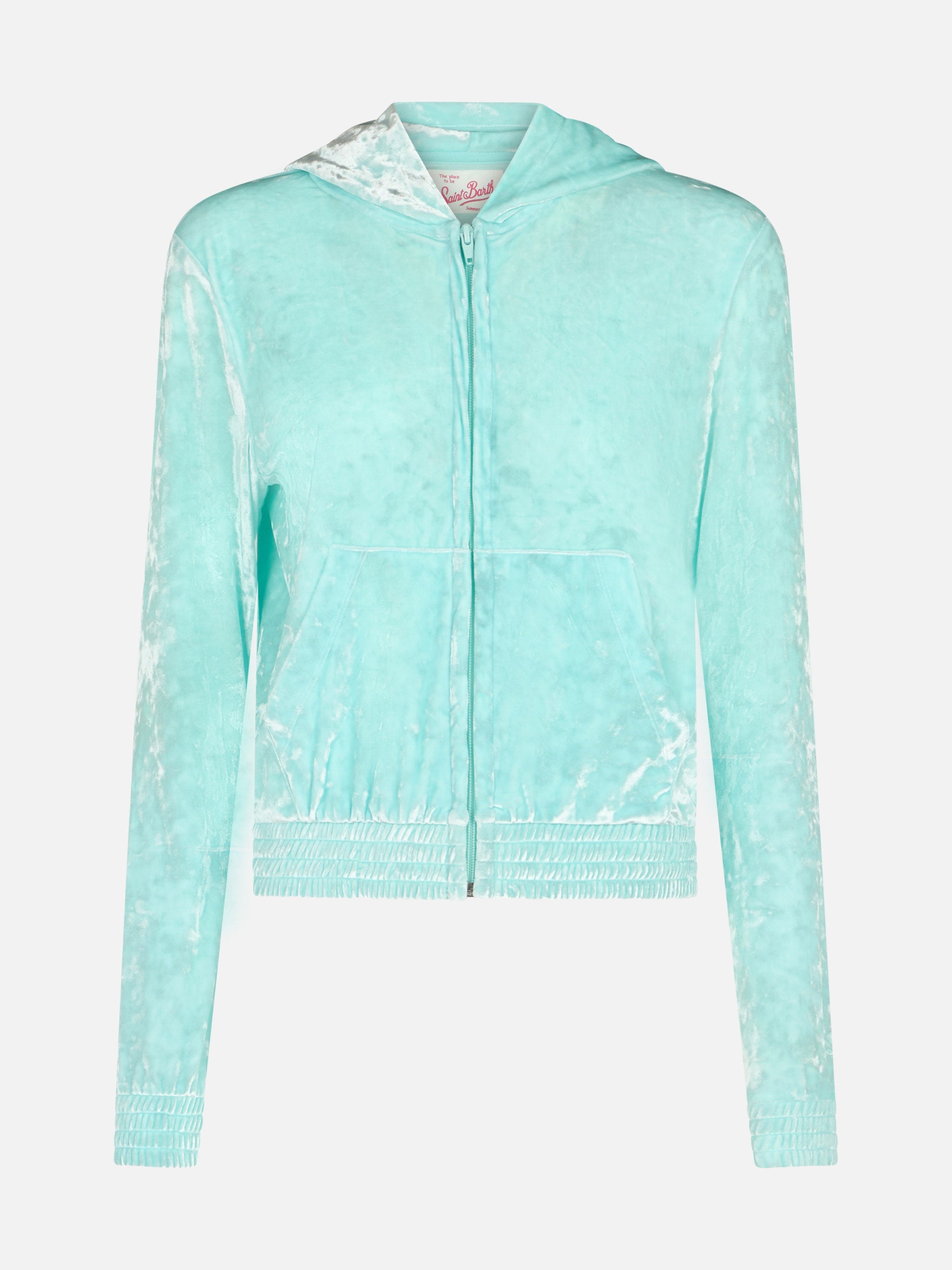 Water Green Chenille Jasmine Zip Hoodie Sweatshirt