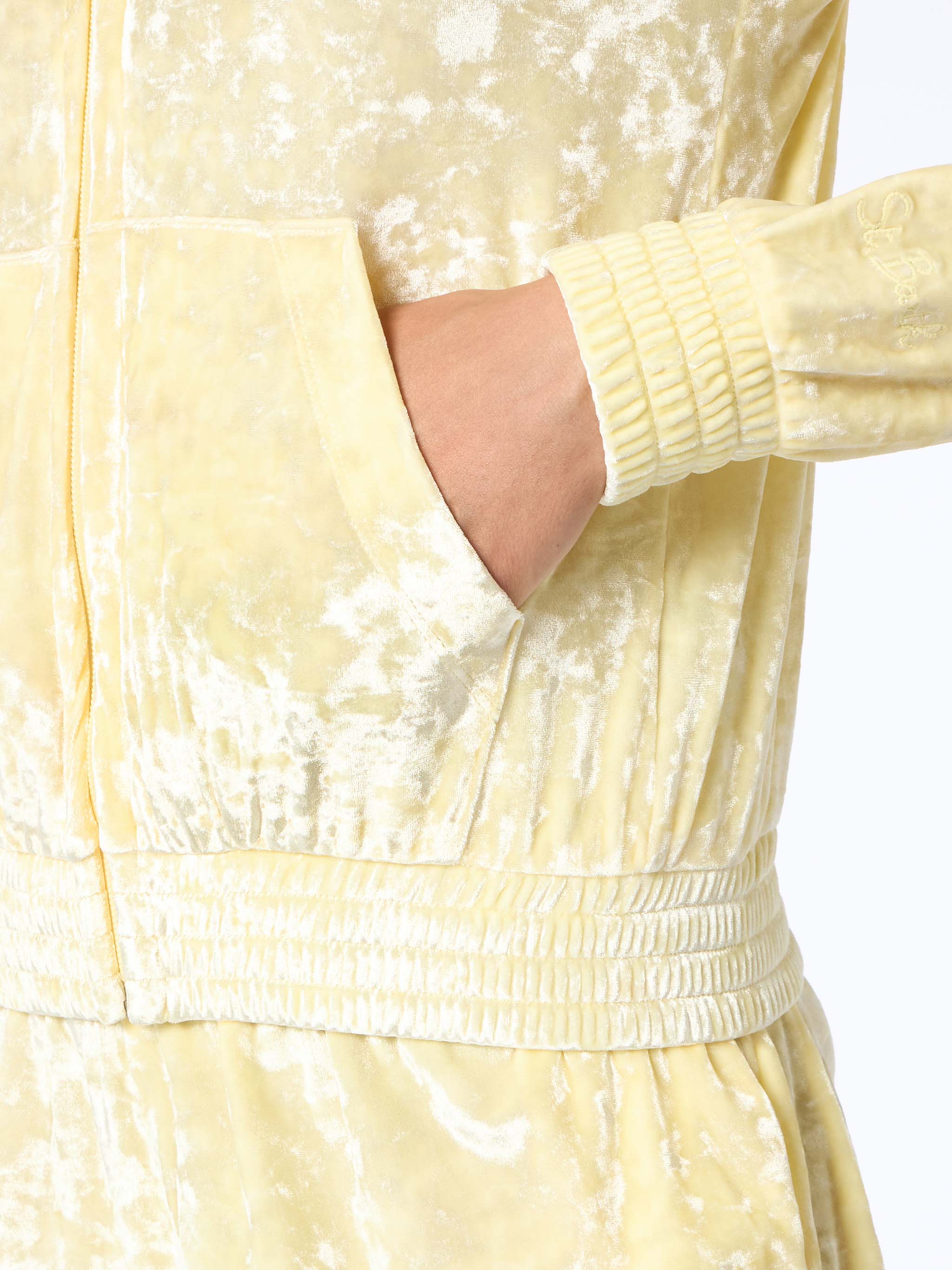 Jasmine Pale Yellow Terry Zip Hoodie Sweatshirt