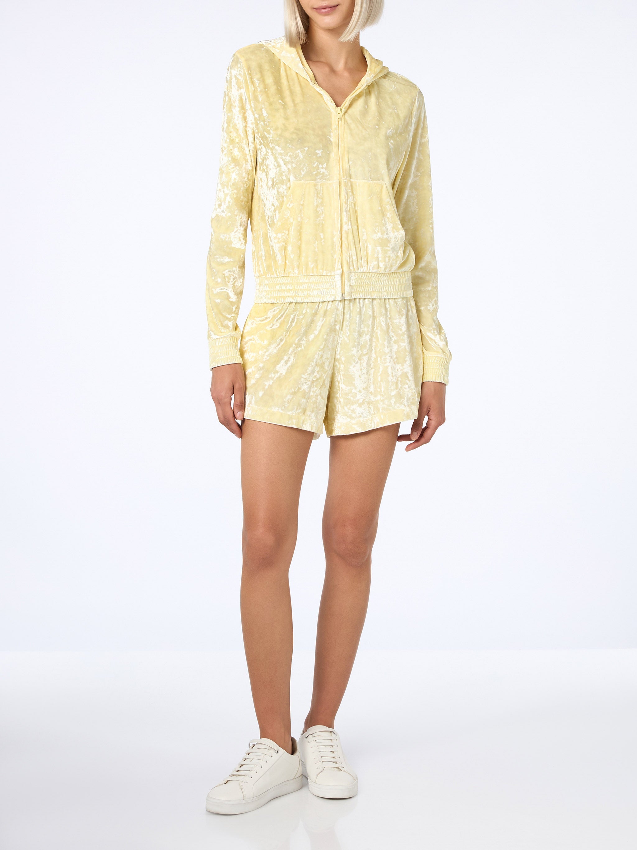 Jasmine Pale Yellow Terry Zip Hoodie Sweatshirt