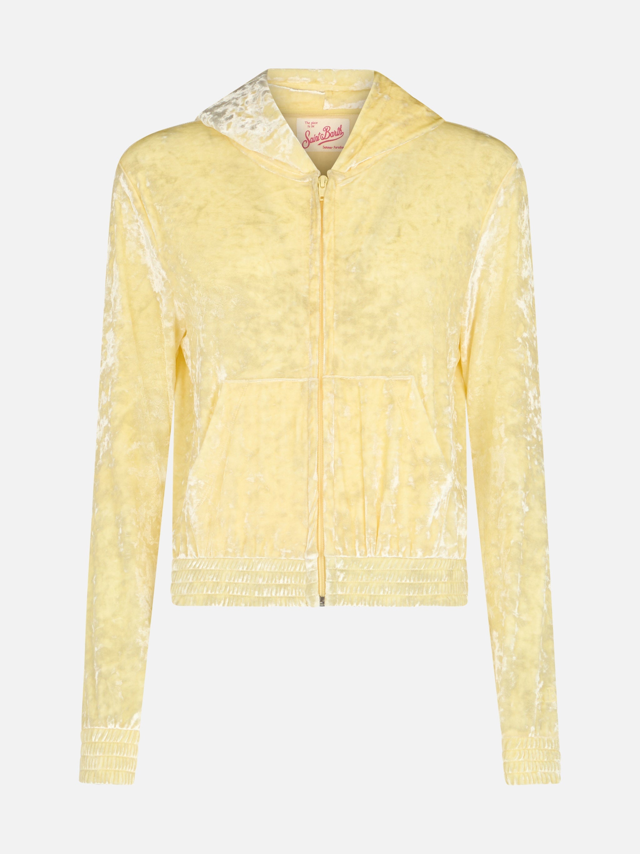 Jasmine Pale Yellow Terry Zip Hoodie Sweatshirt