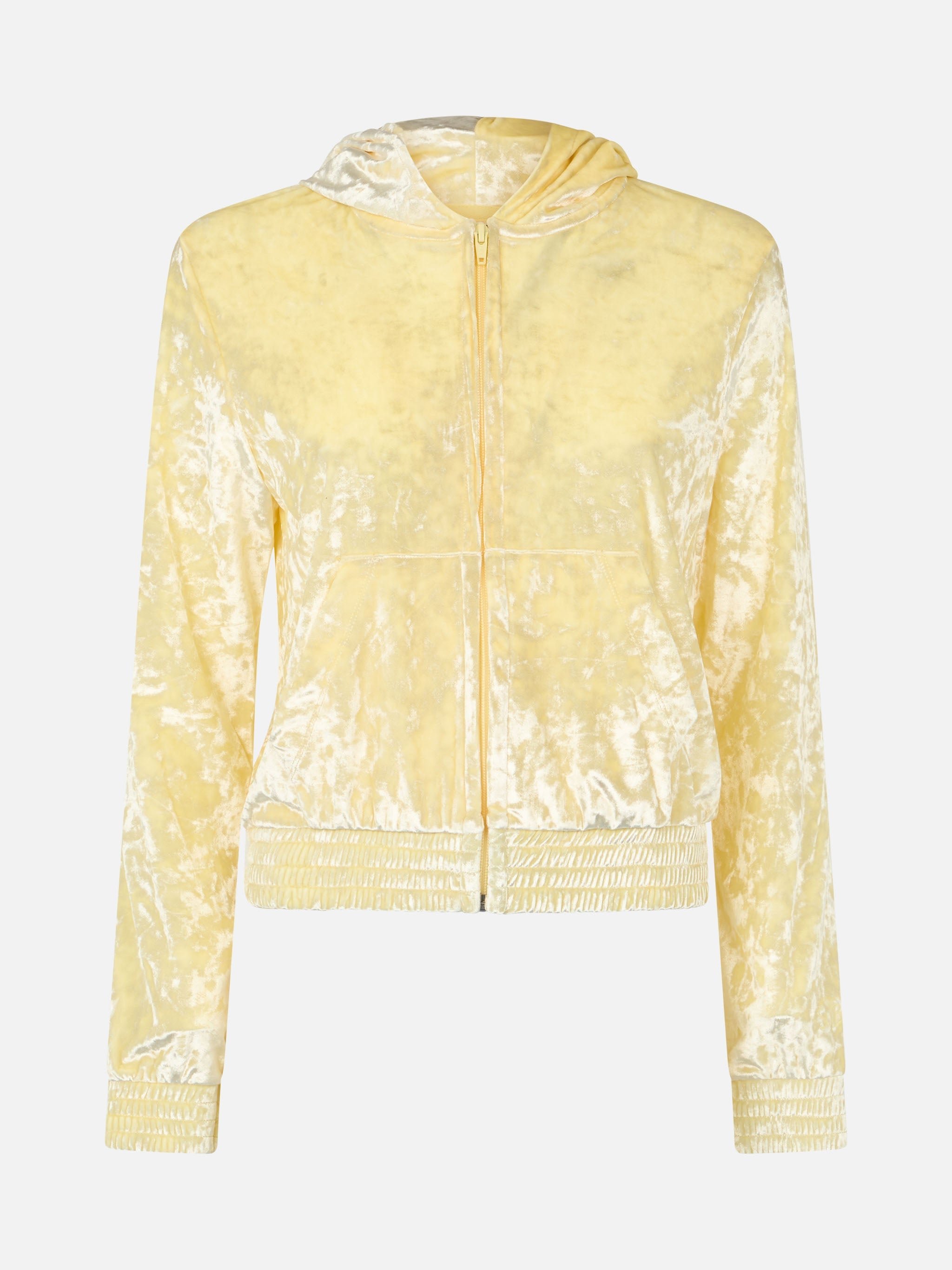 Jasmine Pale Yellow Terry Zip Hoodie Sweatshirt