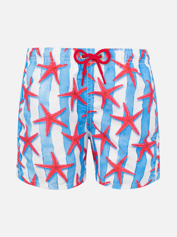 Boy Swim Shorts With Starfish Print __single__ Swimshort