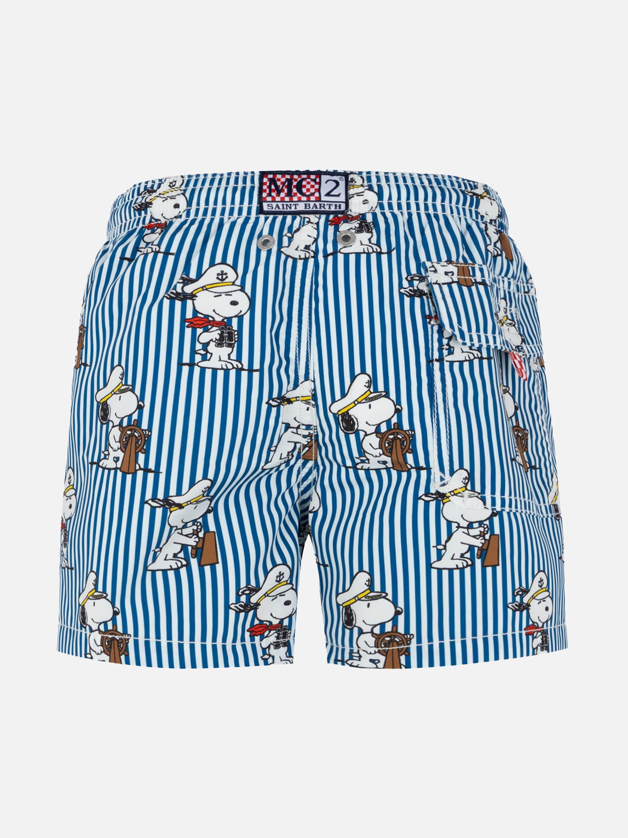 Jean Mid-Length Swim Shorts With Snoopy Print | Peanuts® Special Edition Blue Swimshort