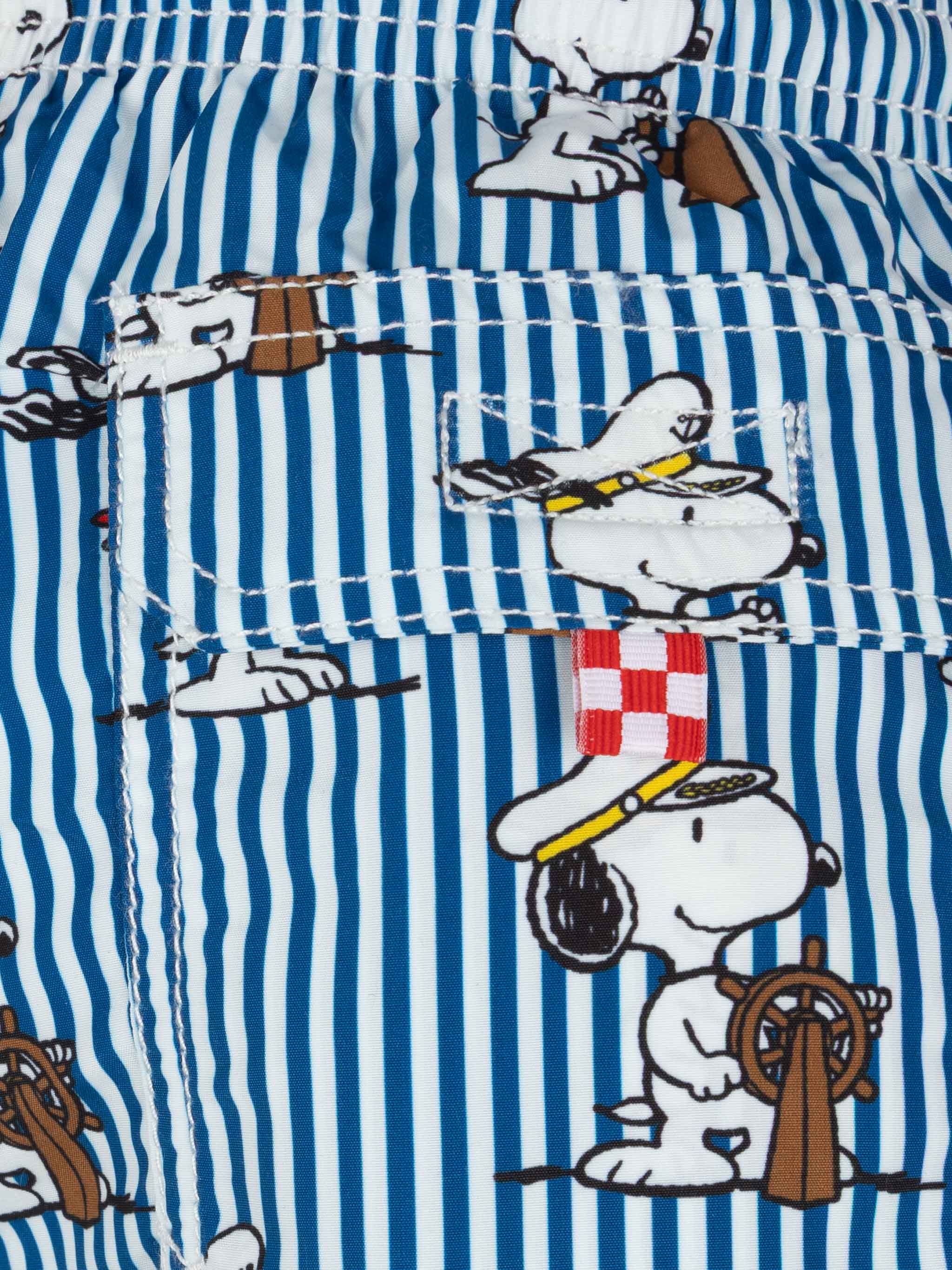 Jean Mid-Length Swim Shorts With Snoopy Print | Peanuts® Special Edition Blue Swimshort