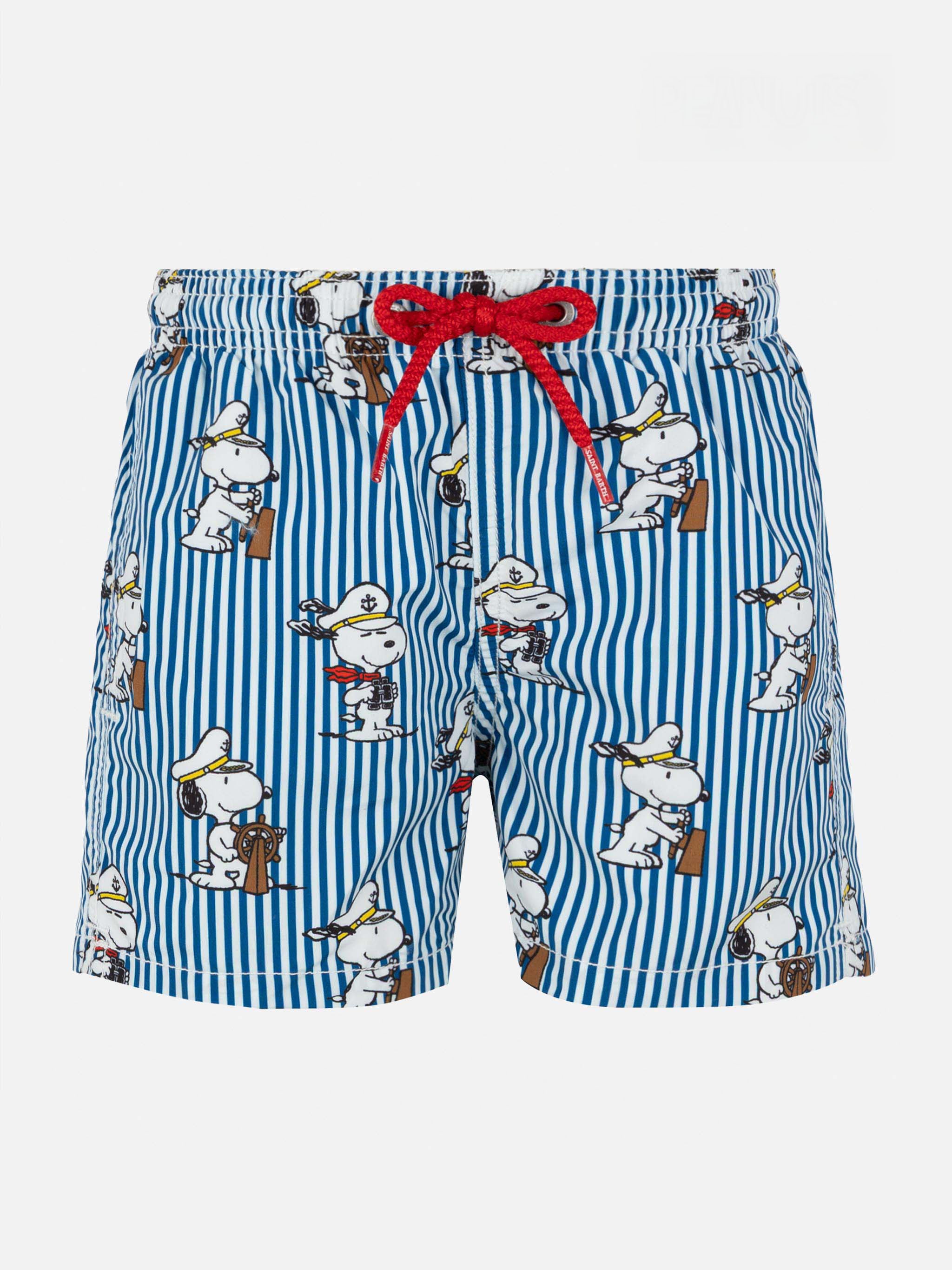 Jean Mid-Length Swim Shorts With Snoopy Print | Peanuts® Special Edition Blue Swimshort