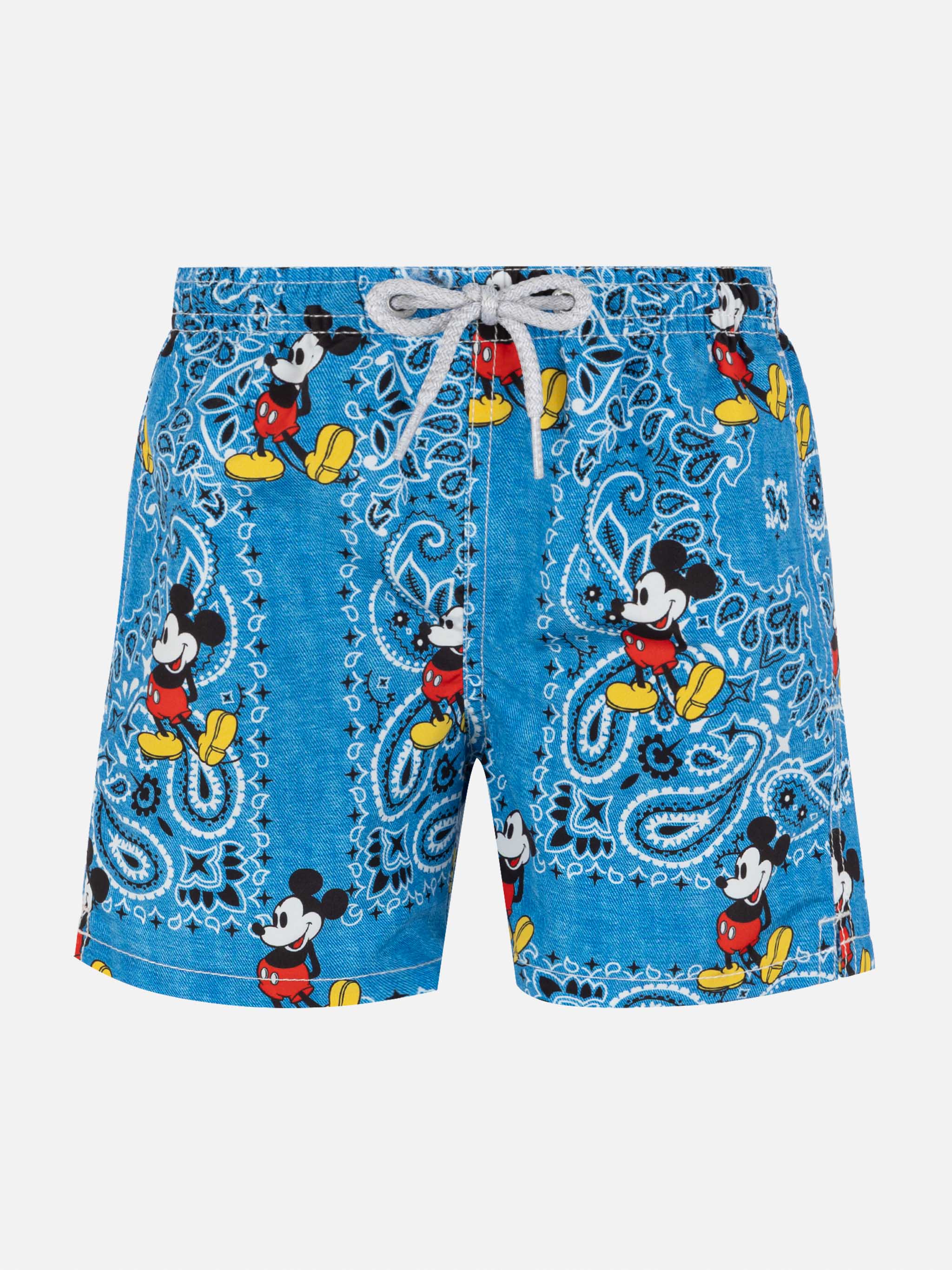 Jean Mid-Length Swim Shorts With Mickey Mouse Print | Disney® Special Edition Sky Swimshort