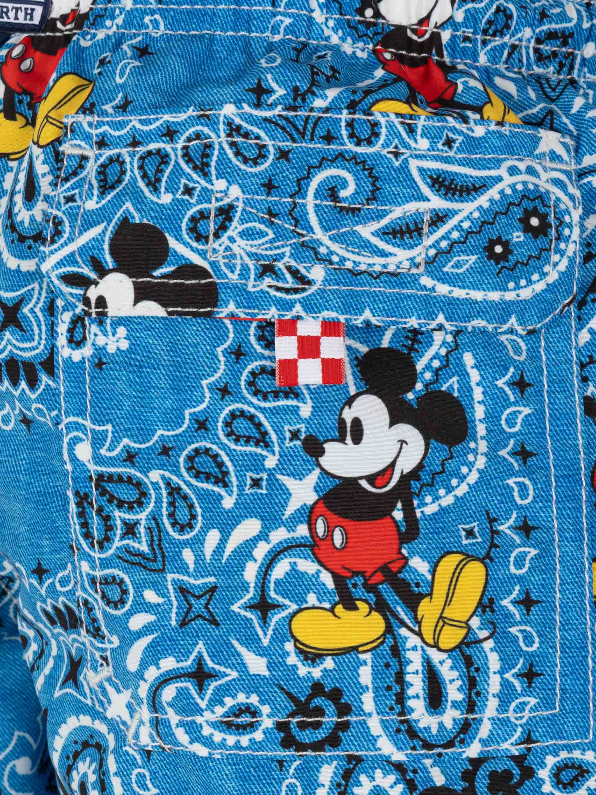Jean Mid-Length Swim Shorts With Mickey Mouse Print | Disney® Special Edition Sky Swimshort