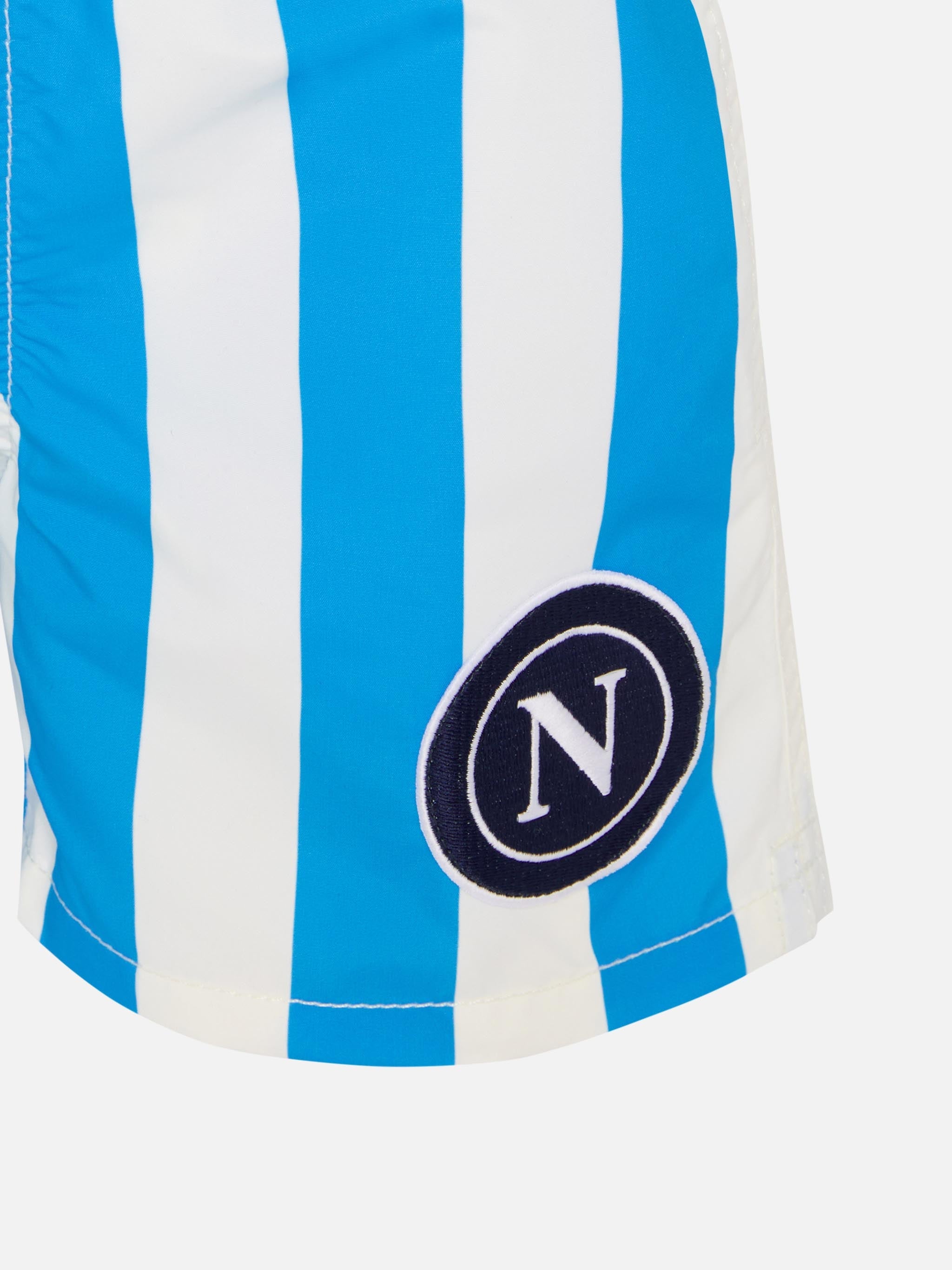 Jean Mid-Length Swim Shorts With Napoli Print And Patch | Ssc Special Edition Sky Swimshort