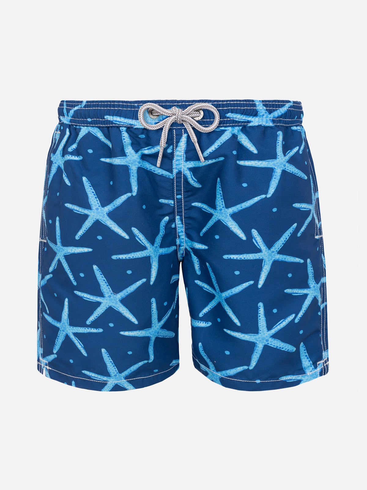 Starfish Print Boy Swim Shorts Blue Swimshort