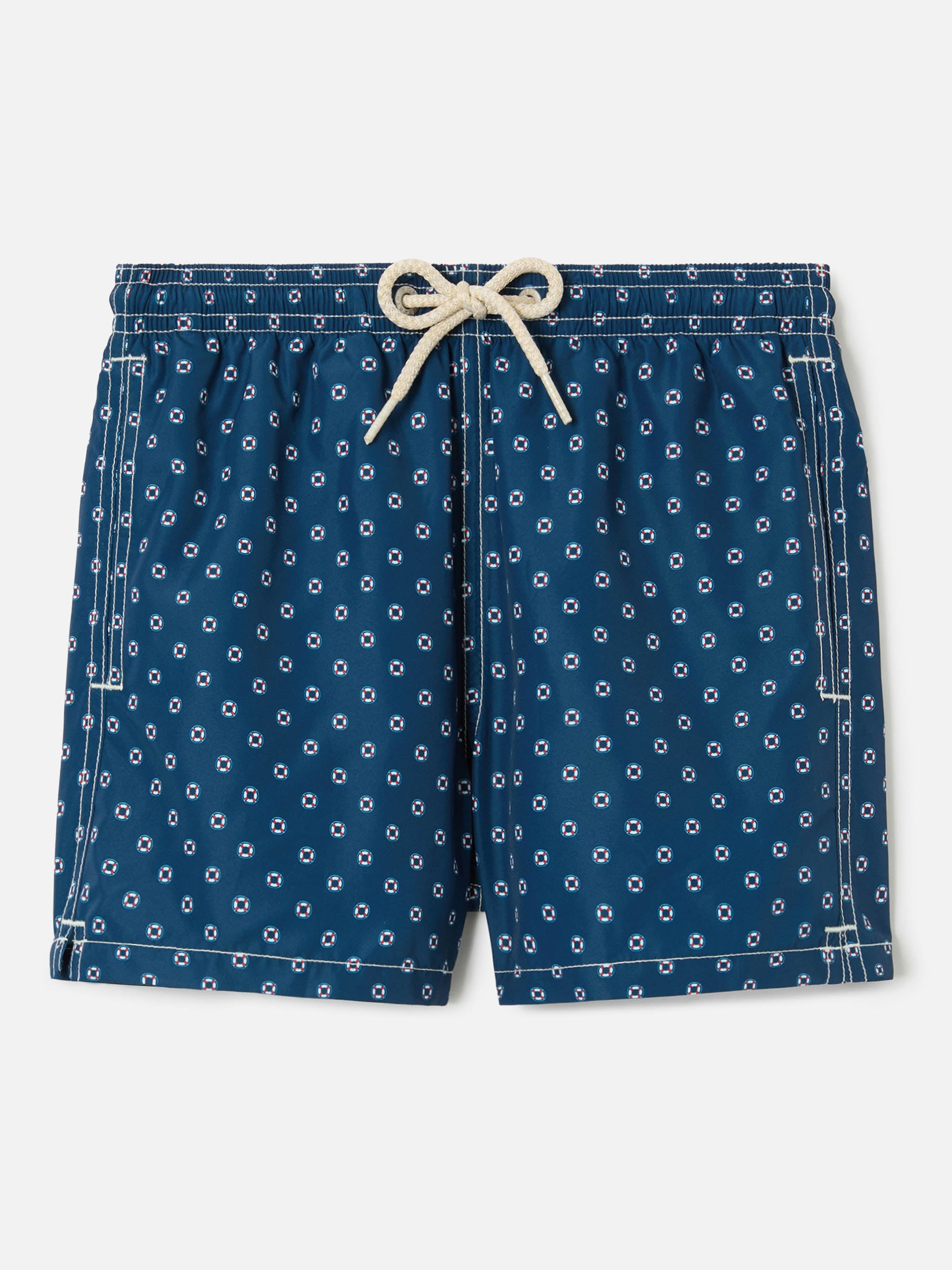 Jean Lighting Swim Shorts With Mini Life Saver All-Over Print Blue Swimshort