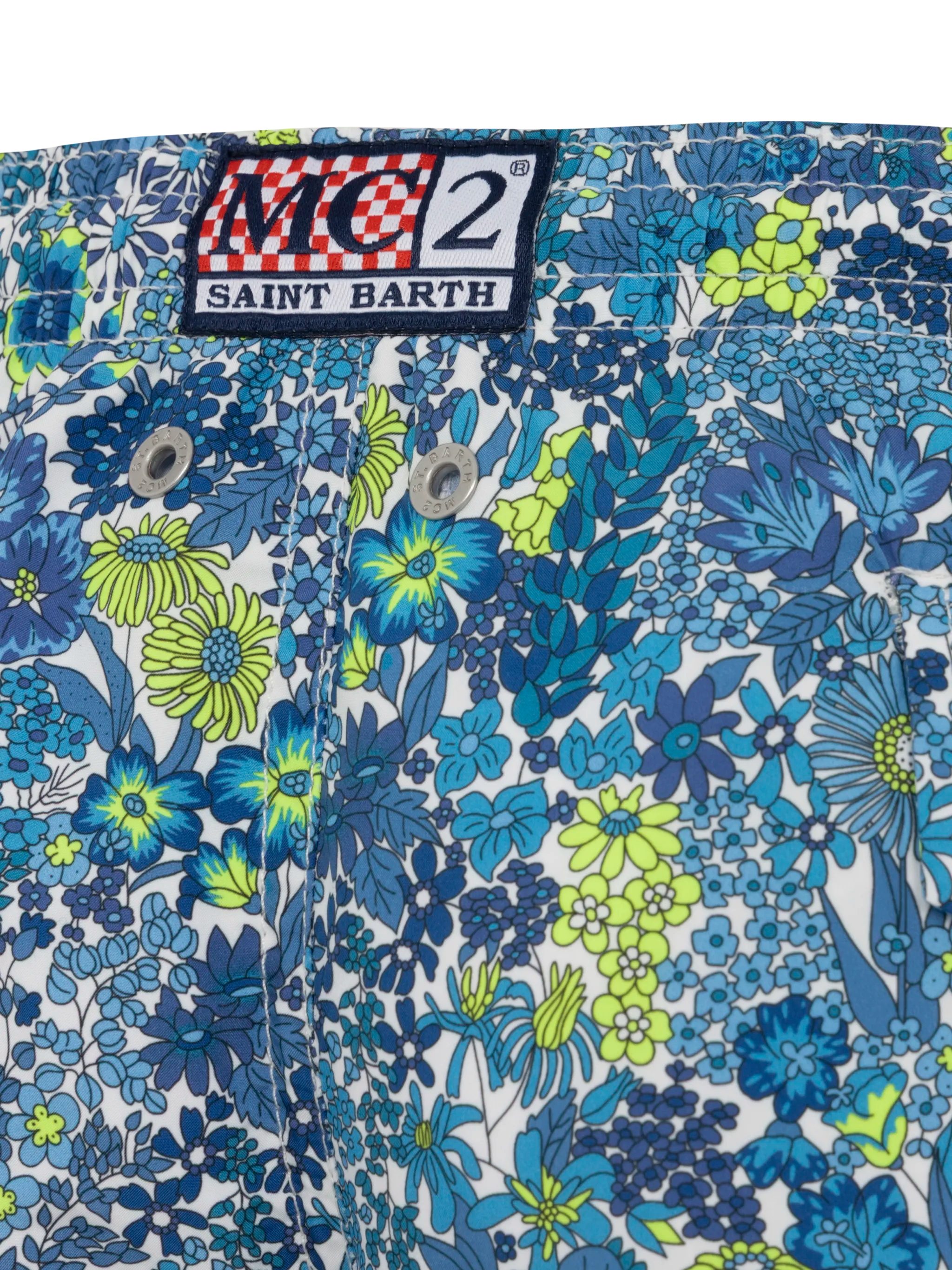 Jean Lighting Lightweight Fabric Swim Shorts With Margaret Annie Print | Made Libery Blue Swimshort