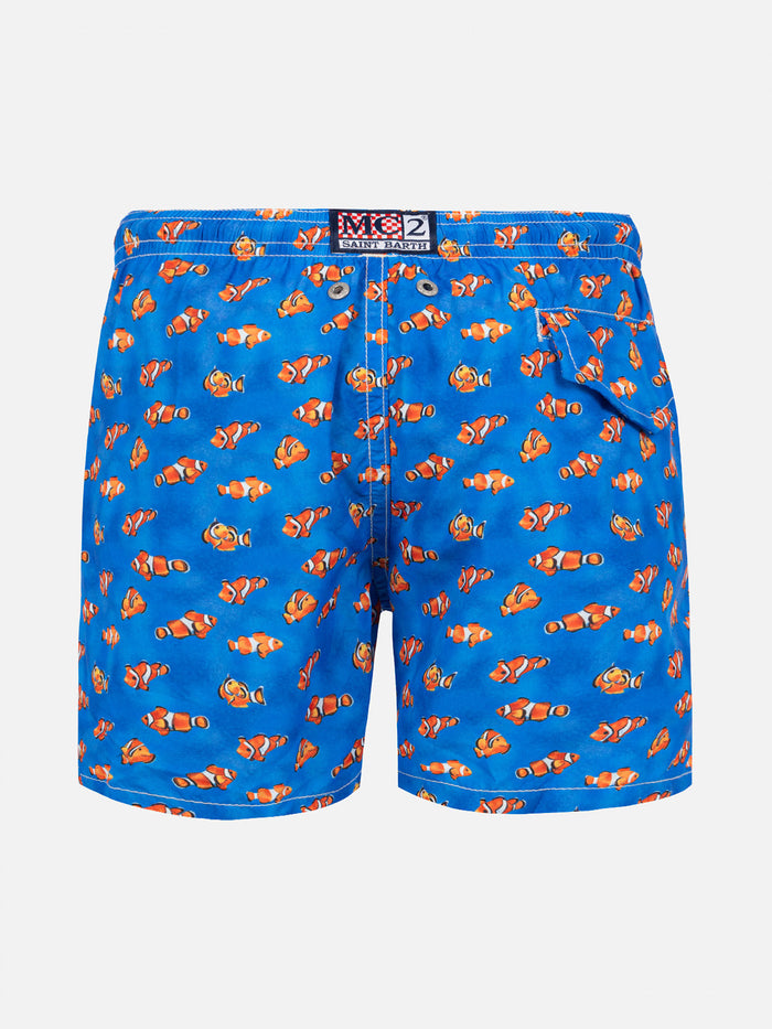 Boy Light Fabric Swim Shorts With Clownfish Print __single__ Swimshort