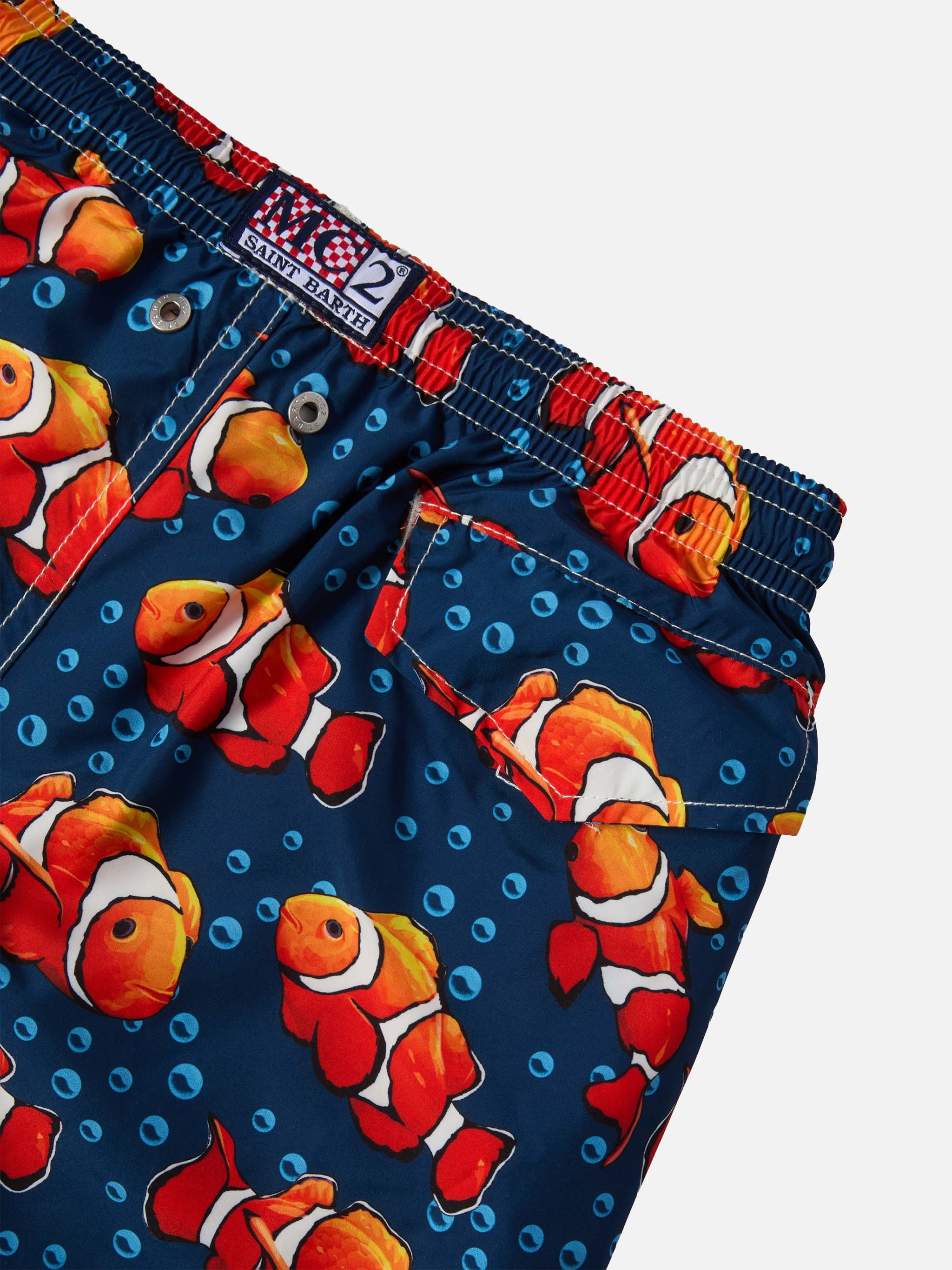 Jean Lighting Lightweight Fabric Swim Shorts With Fish Print Swimshort
