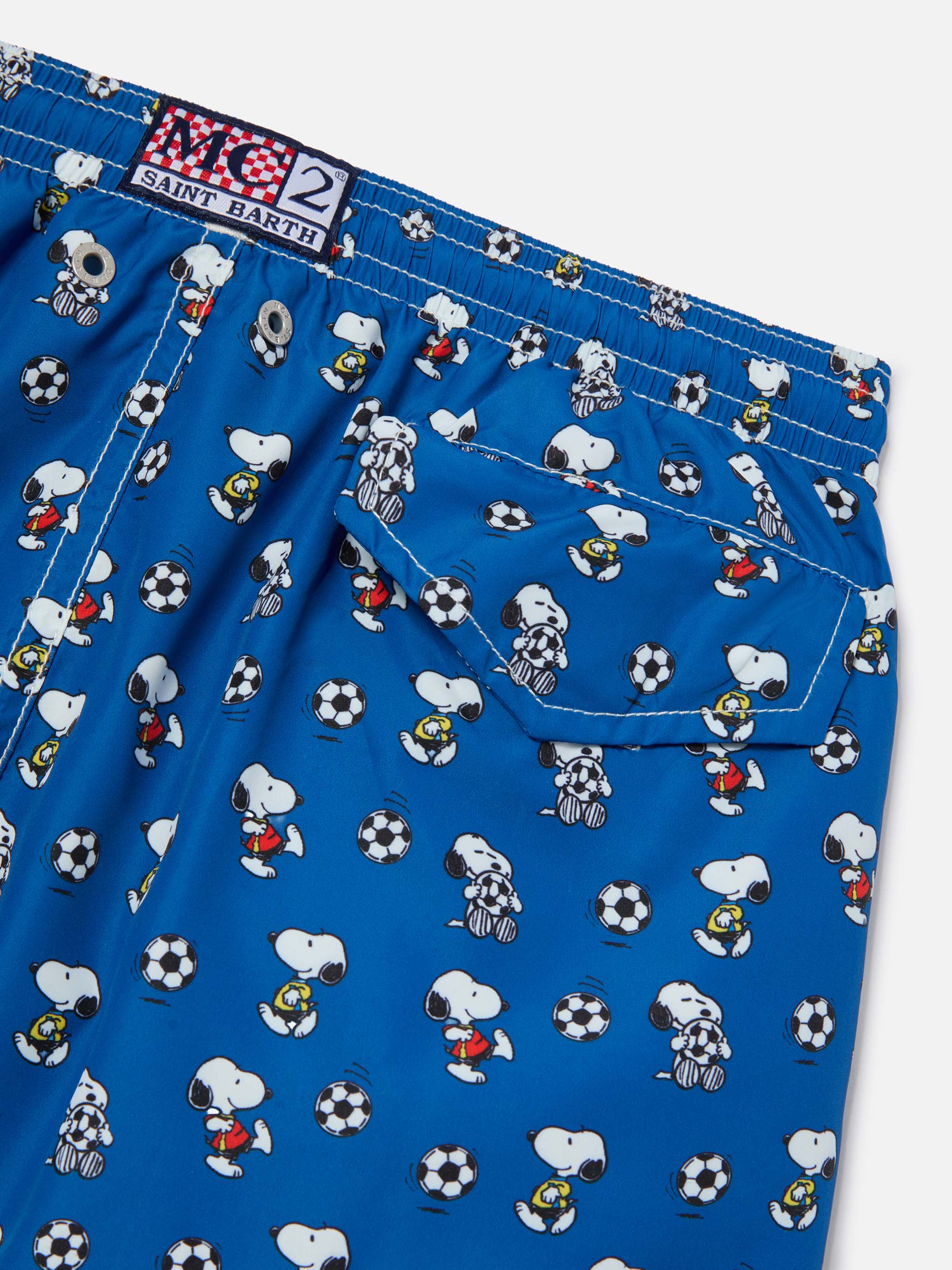 Jean Lighting Swim Shorts With Snoopy Soccer Print | Special Edition Blue Swimshort
