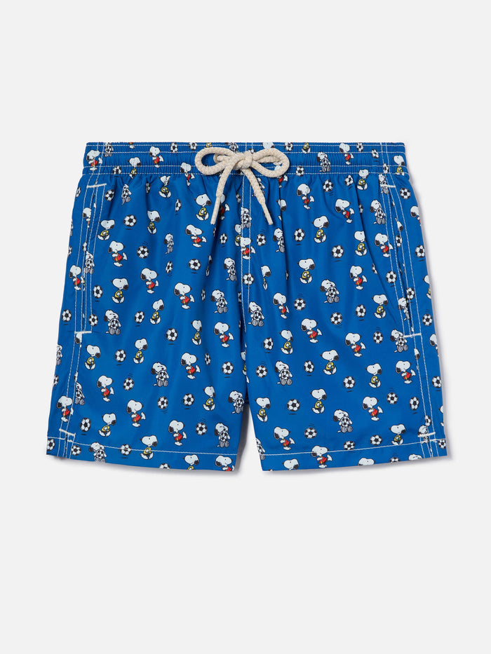 Jean Lighting Swim Shorts With Snoopy Soccer Print | Special Edition Blue Swimshort