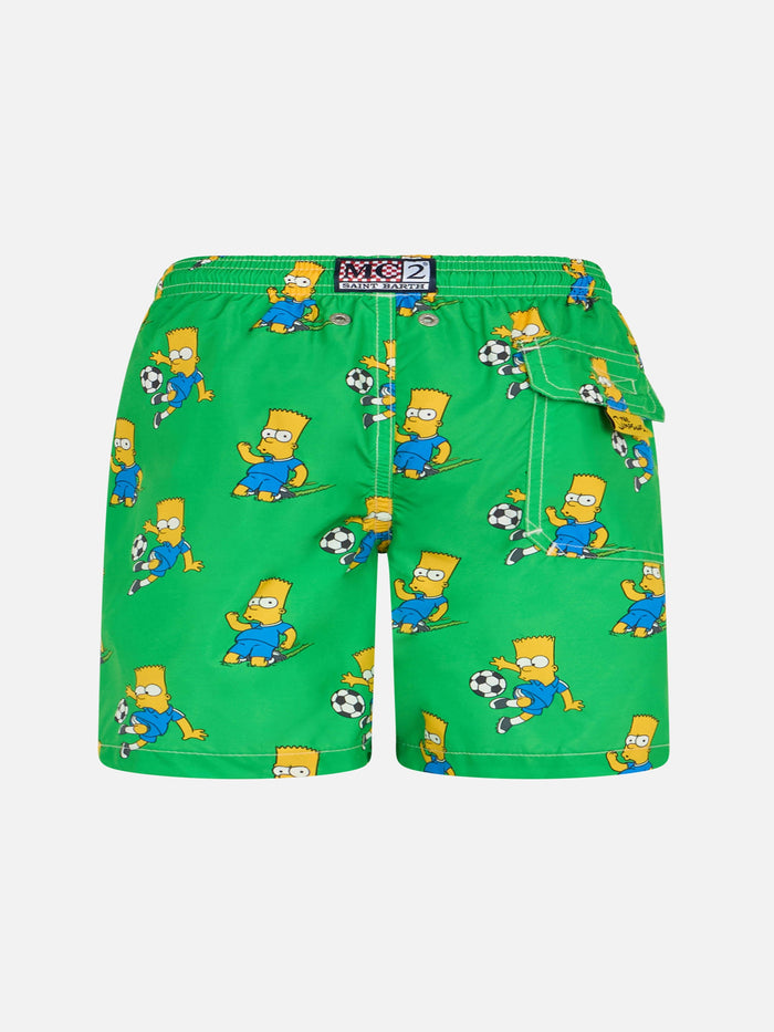 Boy Lightweight Fabric Swim-Shorts Jean Lighting With Bart Print | The Simpson Special Edition __single__ Swimshort