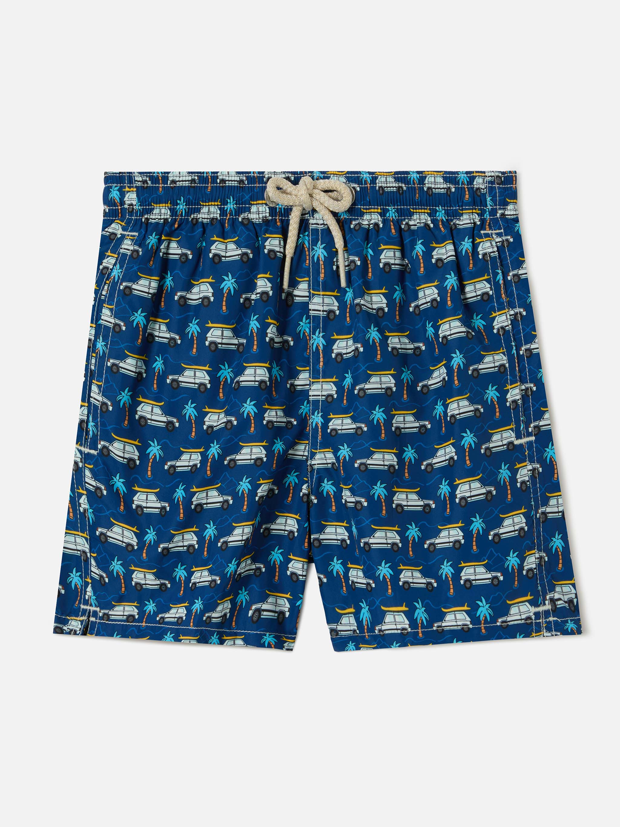 Jean Lighting Swim Shorts With Fiat Panda All-Over Print | Special Edition Blue Swimshort