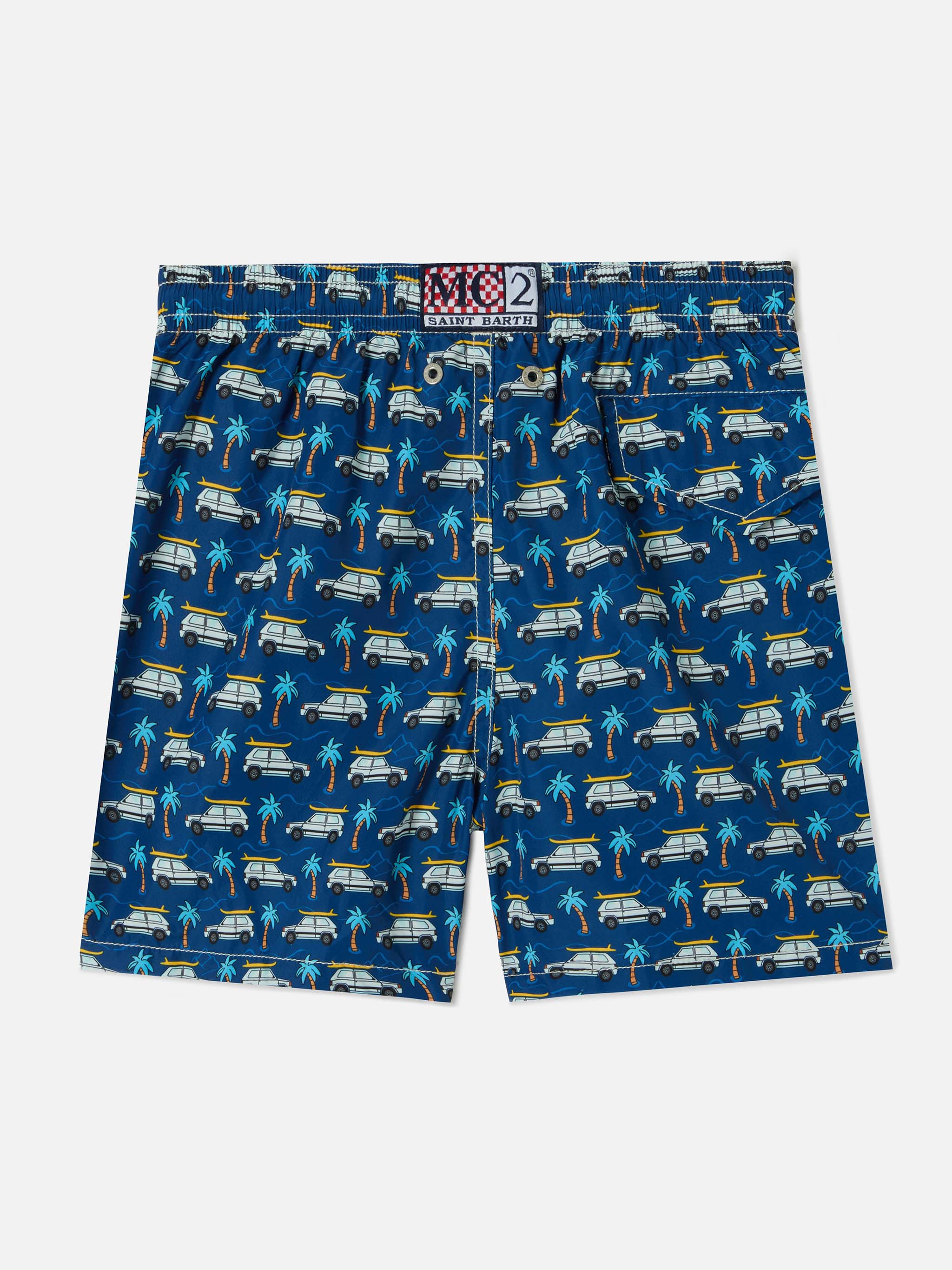 Jean Lighting Swim Shorts With Fiat Panda All-Over Print | Special Edition Blue Swimshort