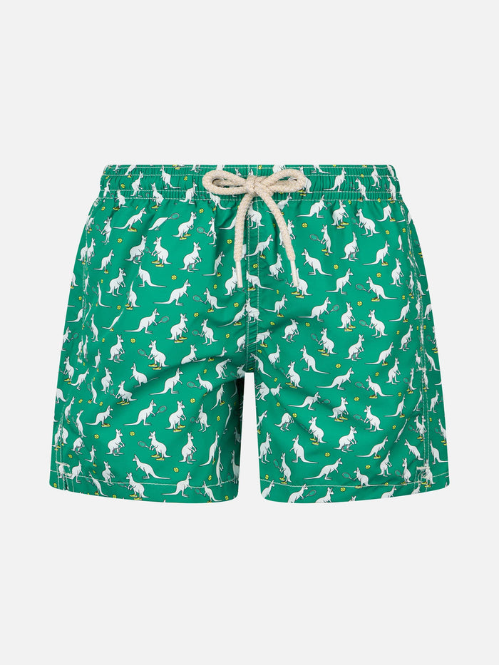 Boy Lightweight Fabric Swim-Shorts Jean Lighting With Australian Brand Logo Print | Special Edition __single__ Swimshort