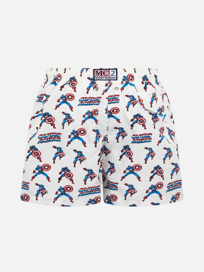 Boy Lightweight Fabric Swim-Shorts Jean Lighting With Captain America Print | Marvel Special Edition __single__ Swimshort