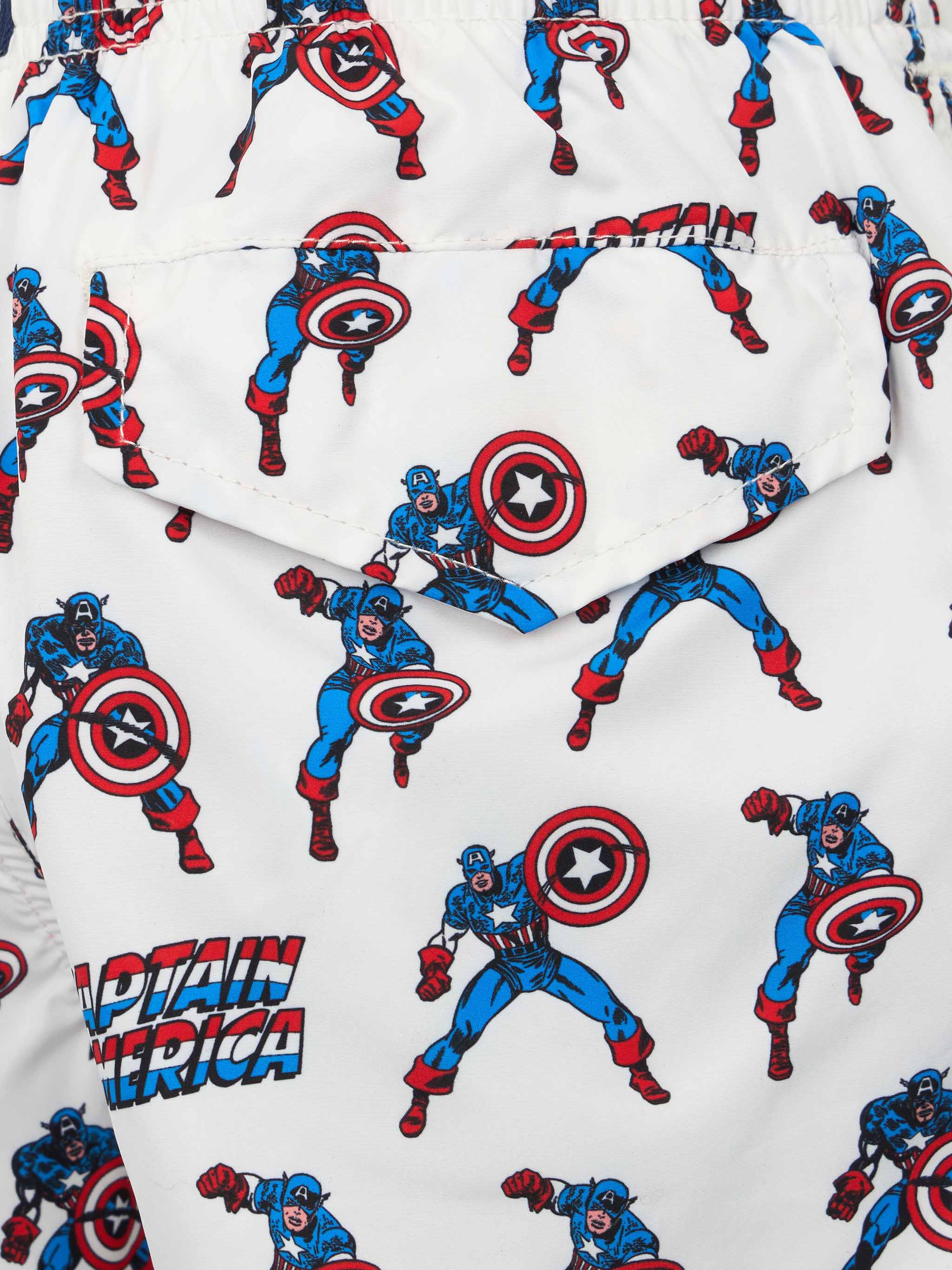 Boy Lightweight Fabric Swim-Shorts Jean Lighting With Captain America Print | Marvel Special Edition __single__ Swimshort