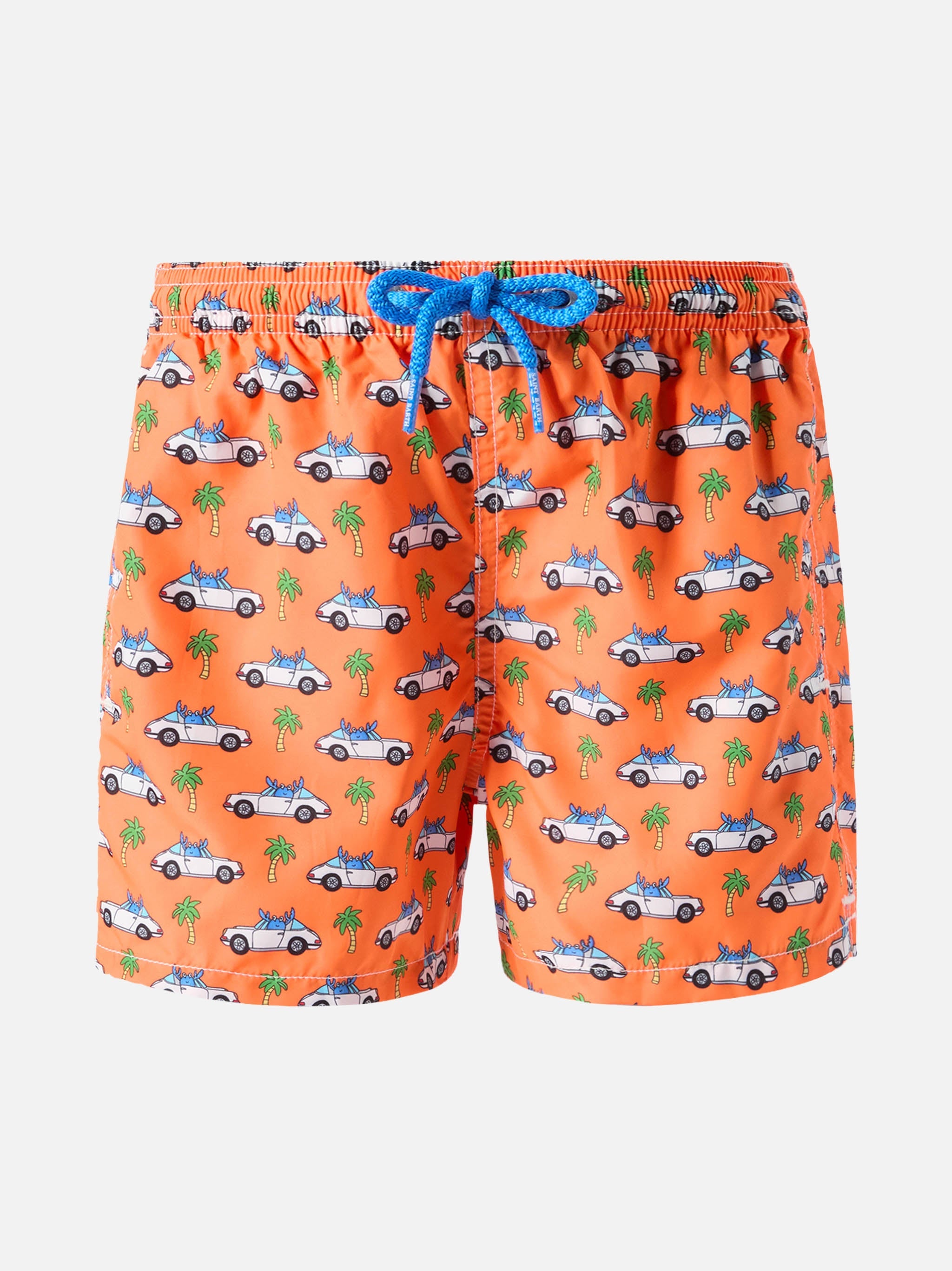 Jean Lighting Lightweight Fabric Swim Shorts With Porsche Print | Special Edition Orange Swimshort