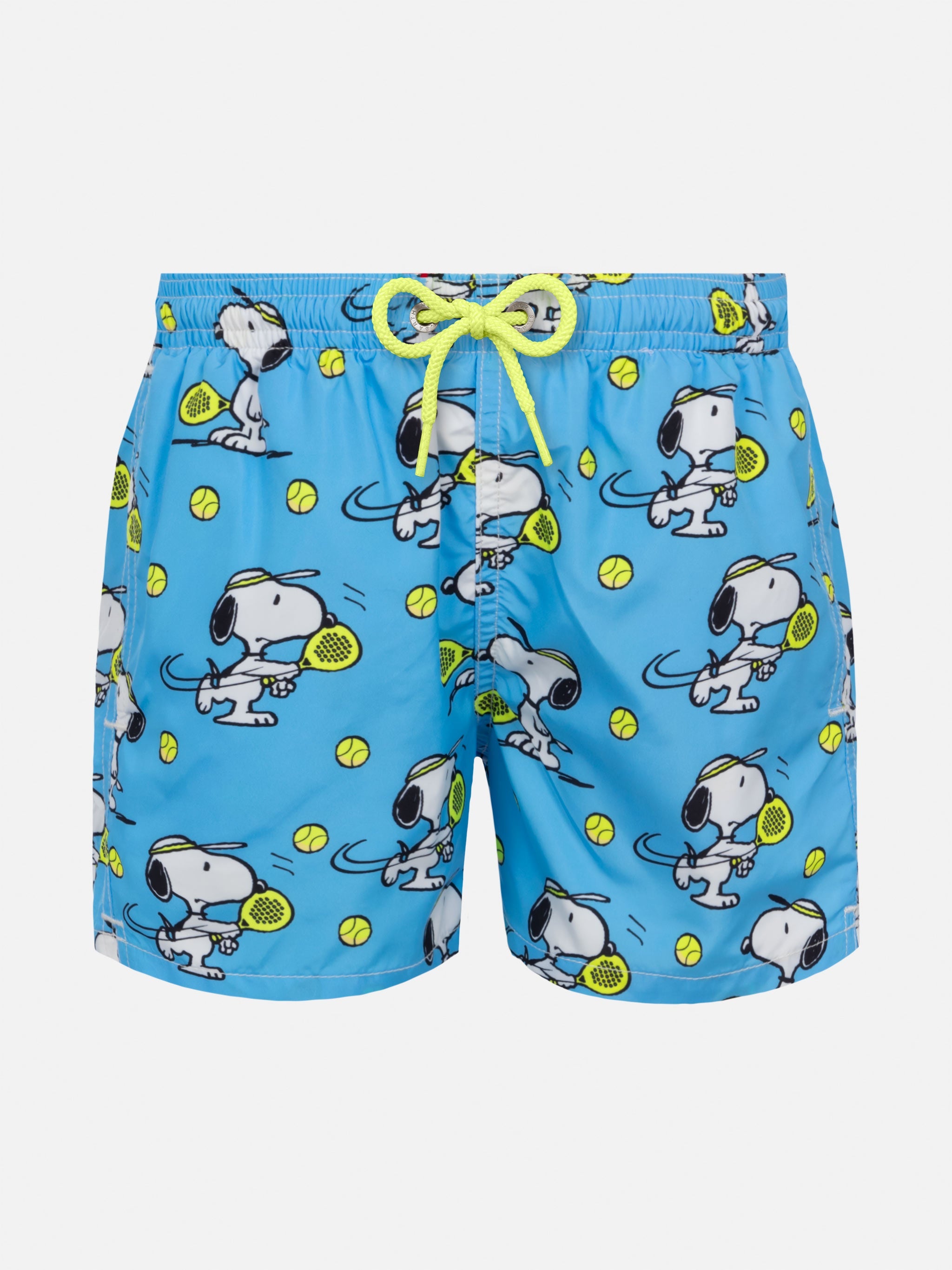 Jean Lighting Lightweight Fabric Swim Shorts With Snoopy Padel Player Print|snoopy Peanuts® Special Edition Blue Swimshort
