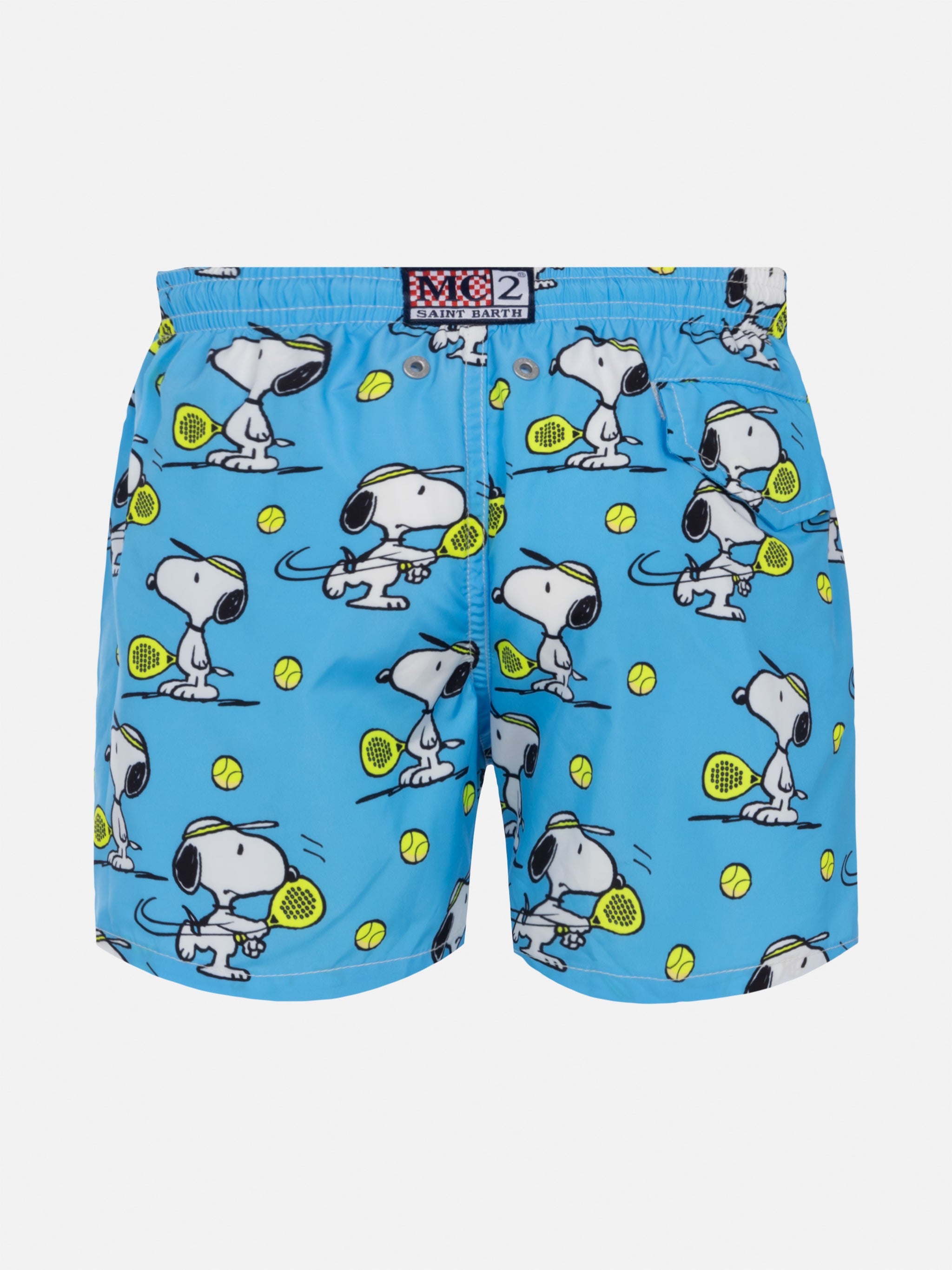 Jean Lighting Lightweight Fabric Swim Shorts With Snoopy Padel Player Print|snoopy Peanuts® Special Edition Blue Swimshort
