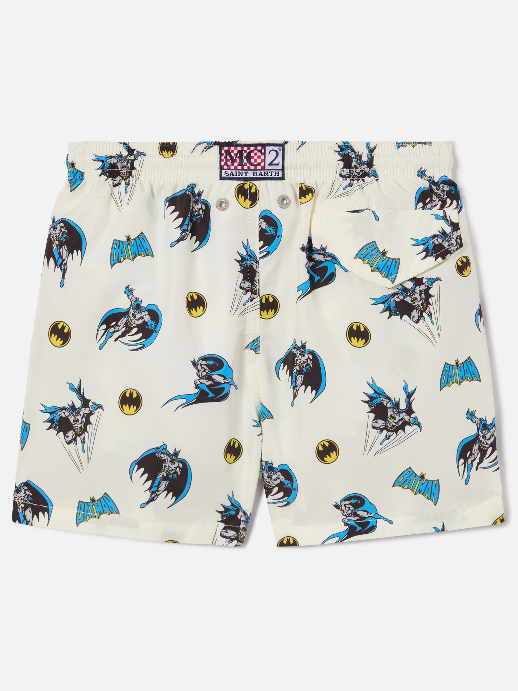 Jean Lighting Swim Shorts With Batman All-Over Print | Special Edition White Swimshort