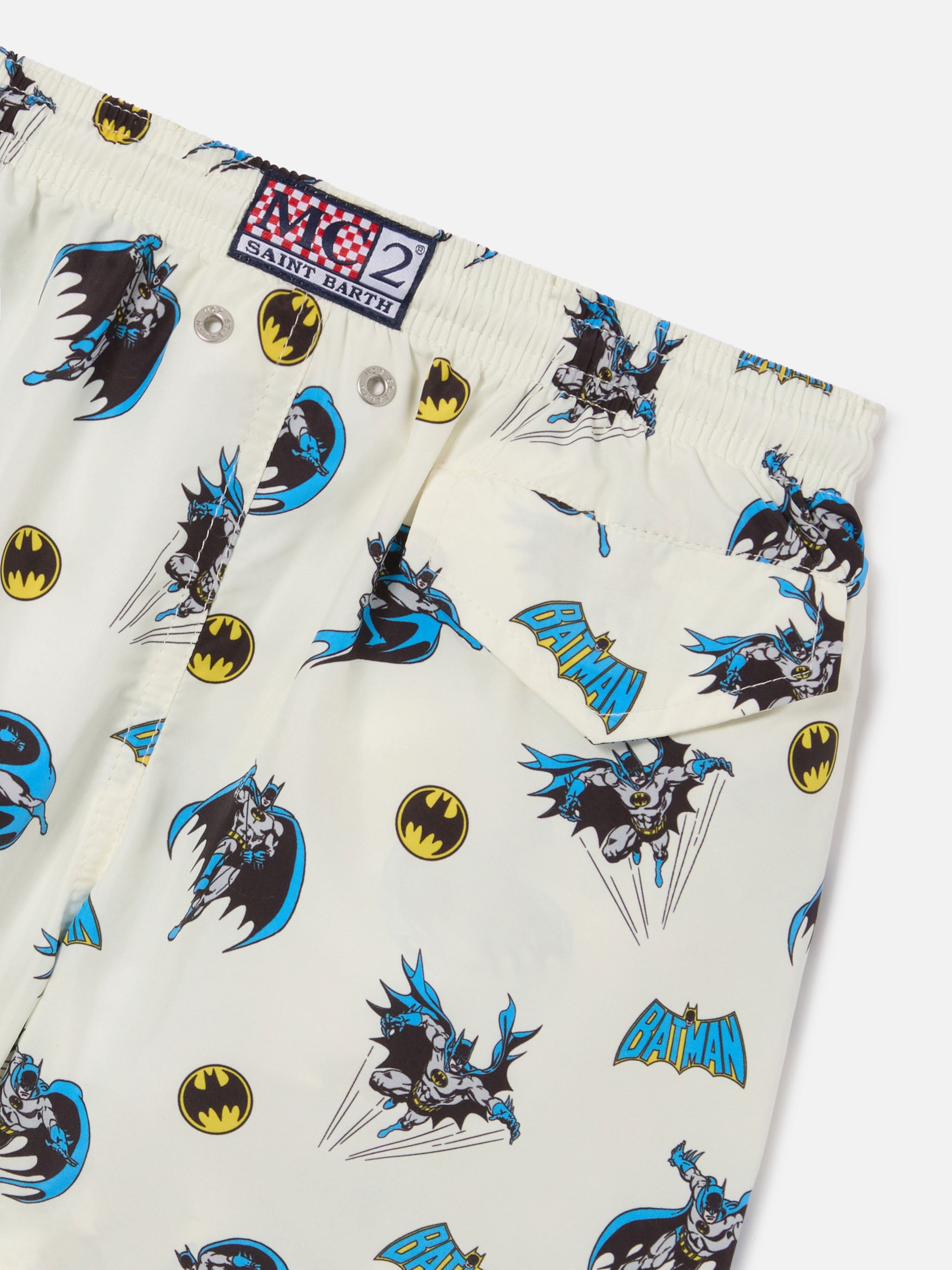 Jean Lighting Swim Shorts With Batman All-Over Print | Special Edition White Swimshort