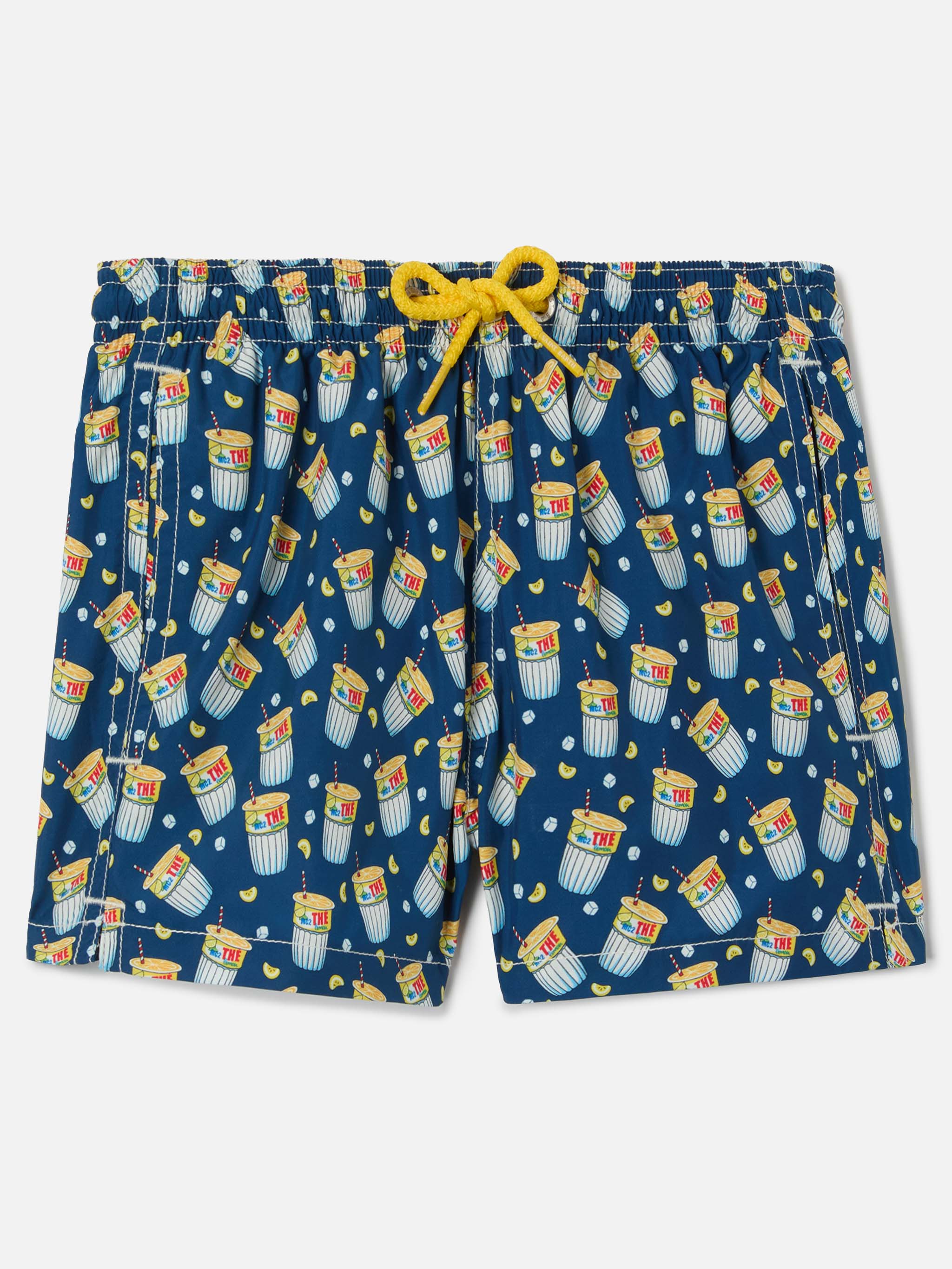 Lightweight Fabric Swimshorts With Estathè Print | Estathe Special Edition Swimshort