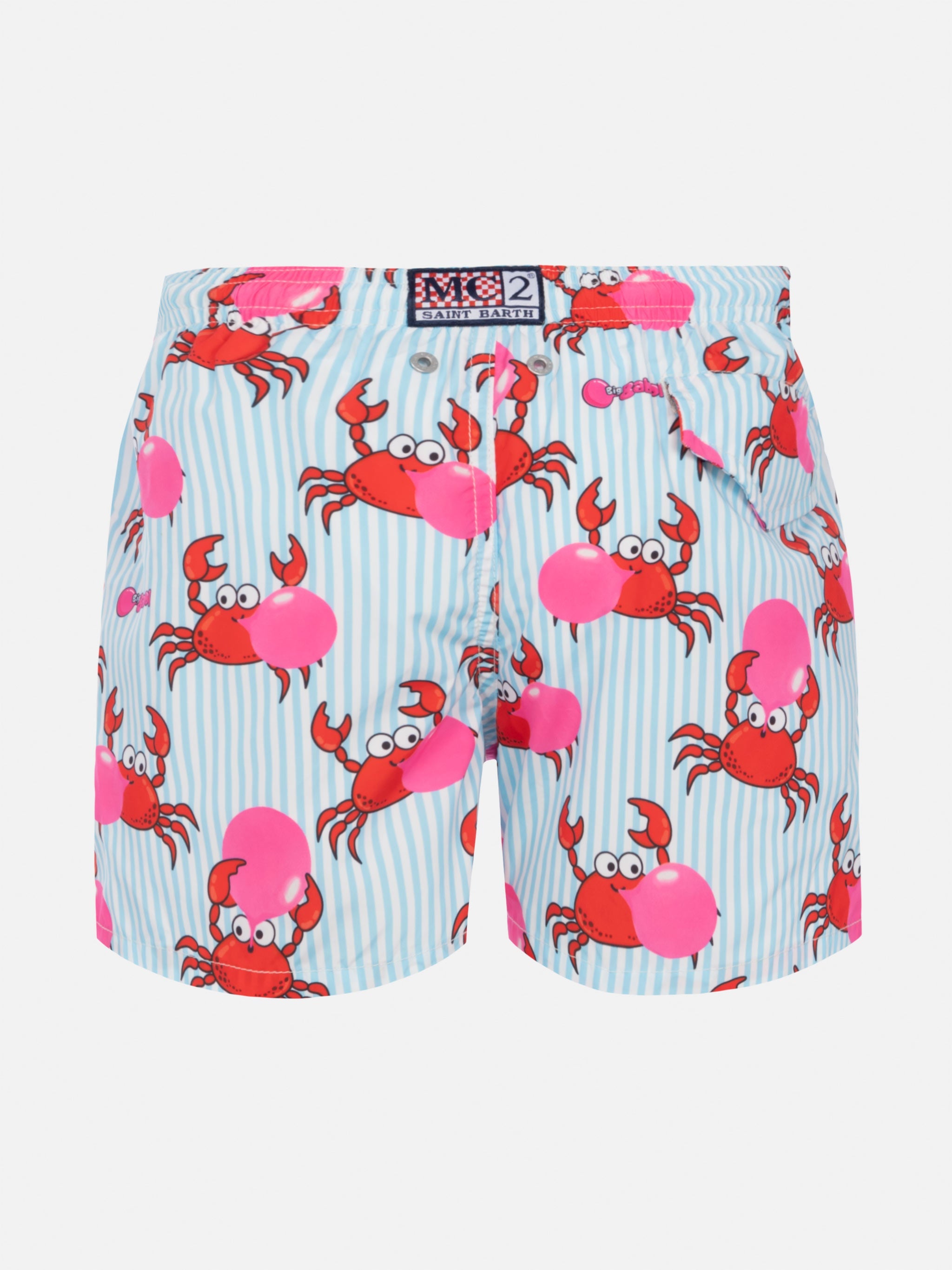 Jean Lighting Lightweight Fabric Swim Shorts With Big Babol Crab Print|big Special Edition Blue Swimshort