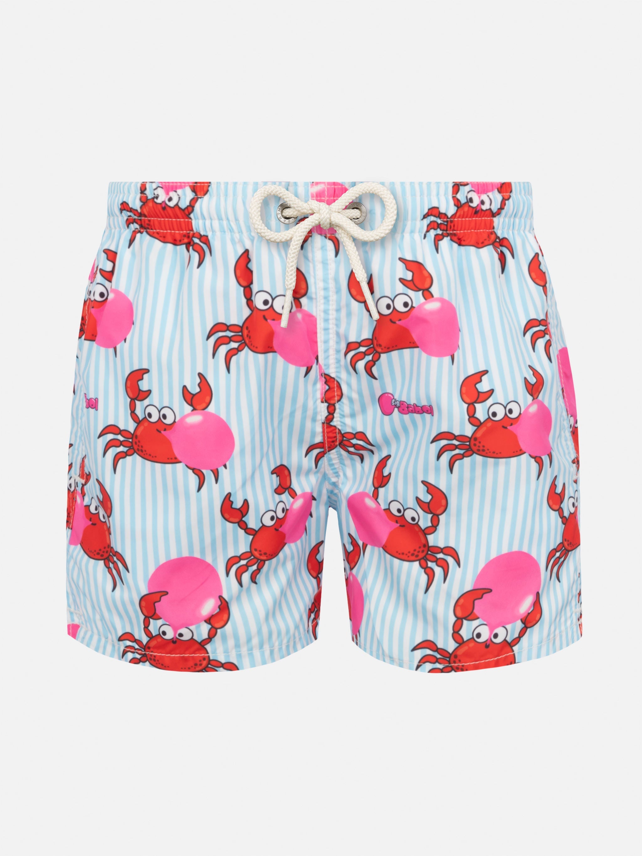 Jean Lighting Lightweight Fabric Swim Shorts With Big Babol Crab Print|big Special Edition Blue Swimshort