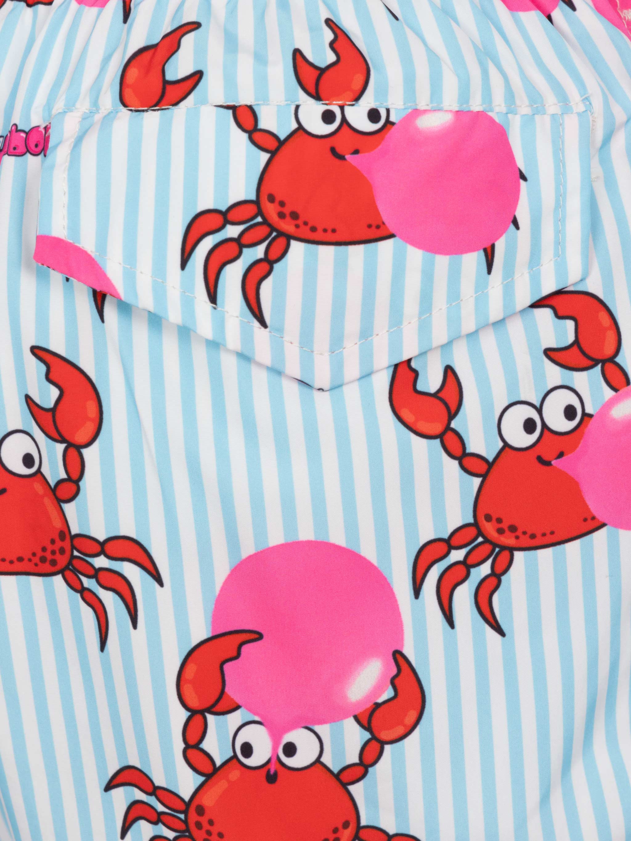Jean Lighting Lightweight Fabric Swim Shorts With Big Babol Crab Print|big Special Edition Blue Swimshort