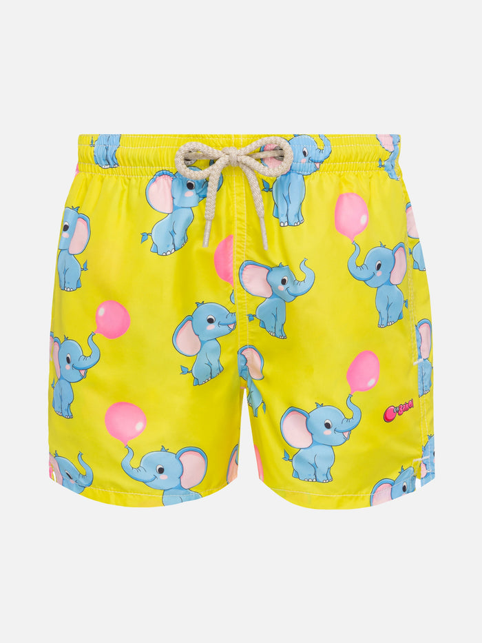 Jean Lighting Lightweight Fabric Swim Shorts With Big Babol Elephant Print | Special Edition __single__ Swimshort