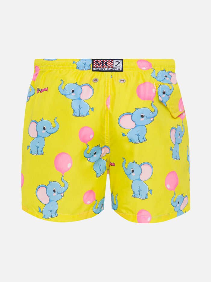 Jean Lighting Lightweight Fabric Swim Shorts With Big Babol Elephant Print | Special Edition __single__ Swimshort