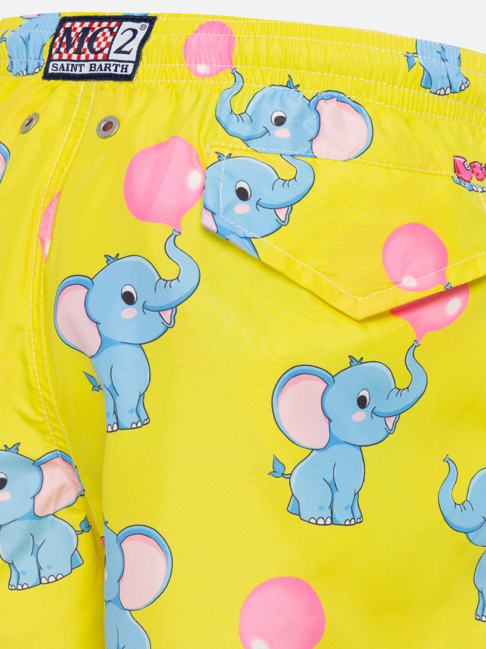 Jean Lighting Lightweight Fabric Swim Shorts With Big Babol Elephant Print | Special Edition __single__ Swimshort