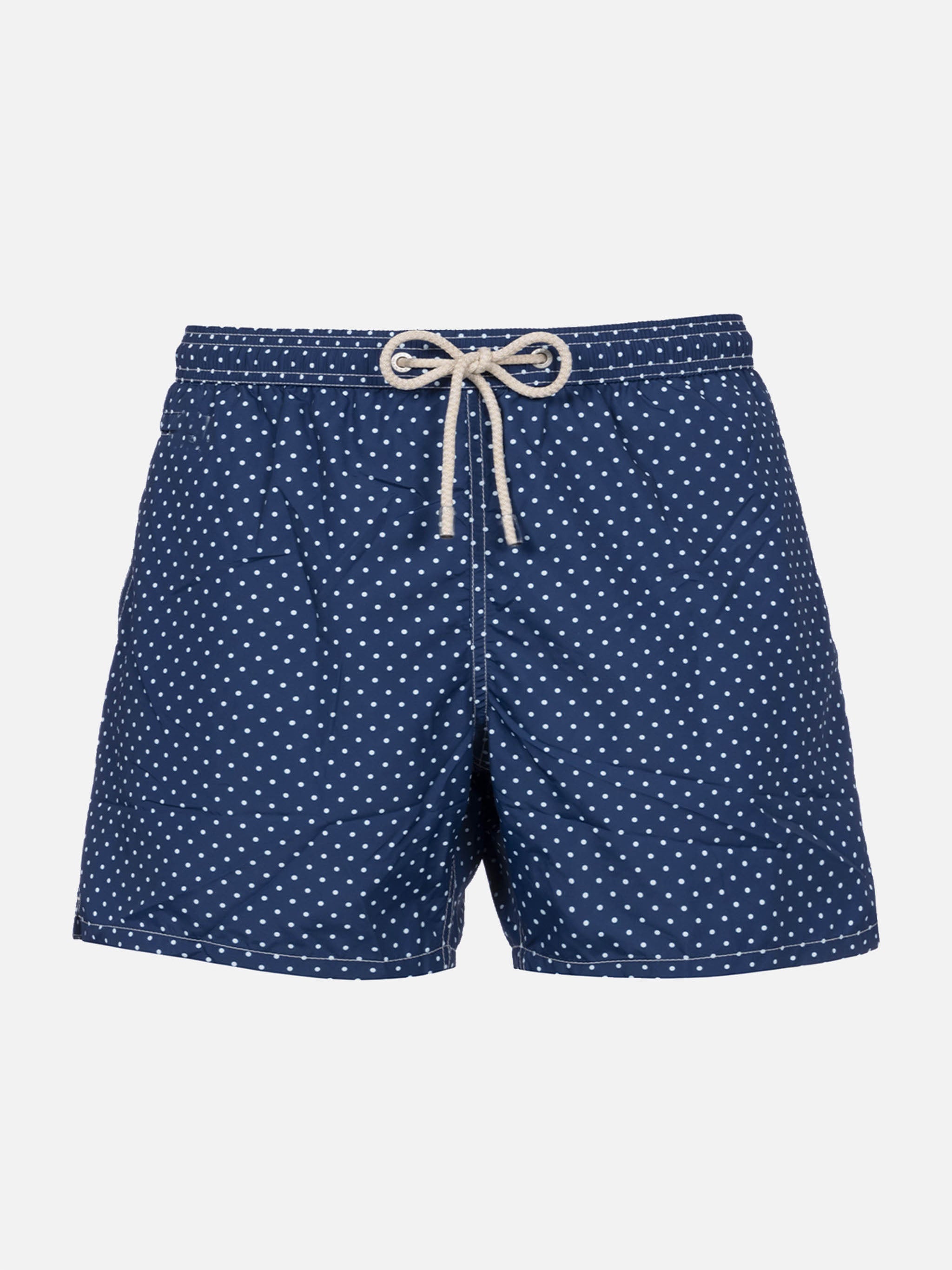 Boy Lightweight Fabric Swim-Shorts Jean Lighting With Polka Dots Print Blue Swimshort