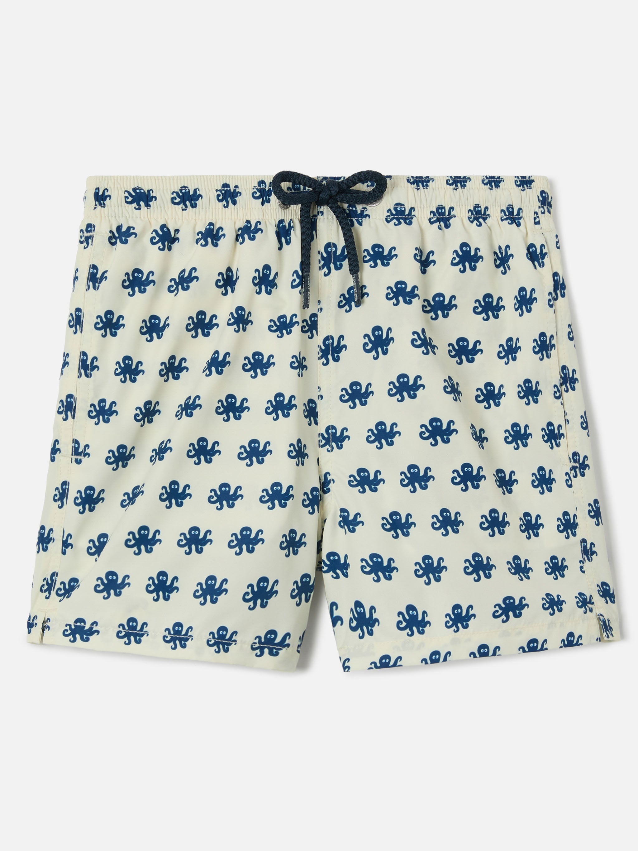 Jean Lighting Swim Shorts With Octopus All-Over Print White Swimshort