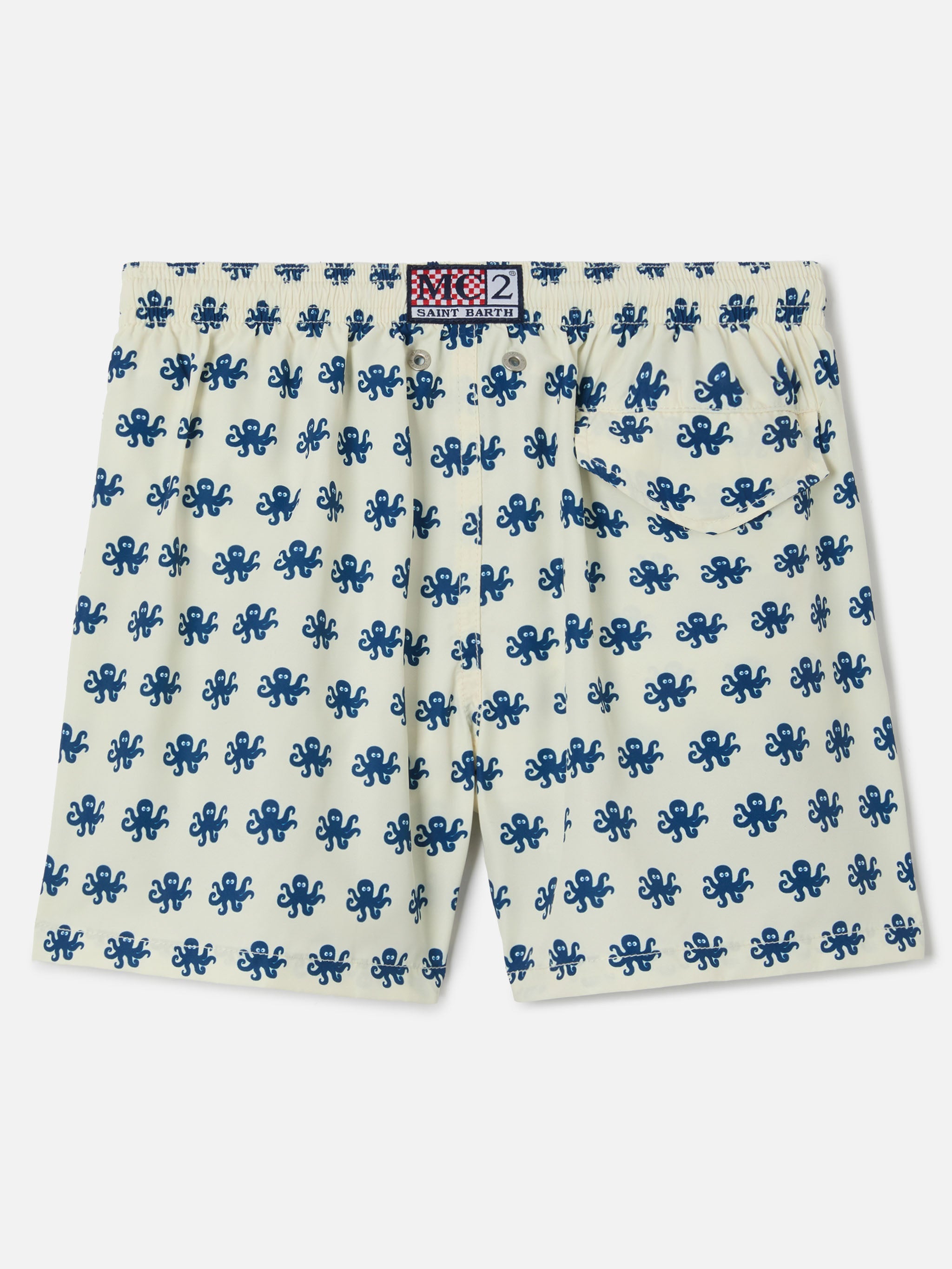 Jean Lighting Swim Shorts With Octopus All-Over Print White Swimshort
