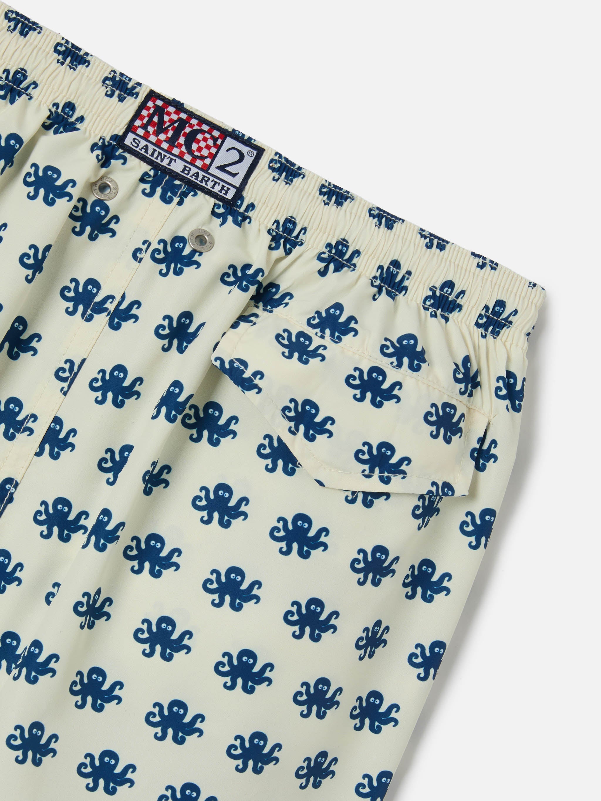 Jean Lighting Swim Shorts With Octopus All-Over Print White Swimshort