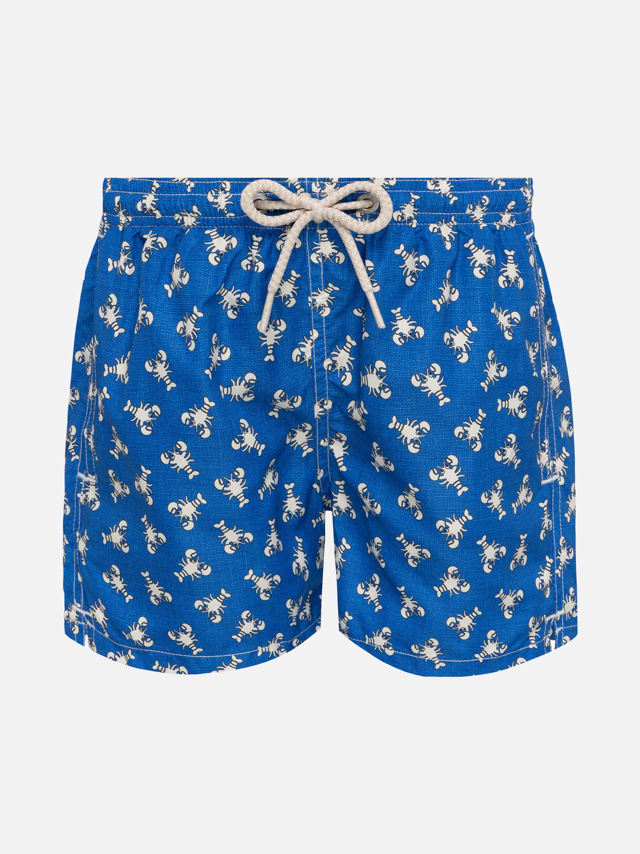 Jean Lighting Lightweight Fabric Swim Shorts With Lobster Print Blue Swimshort