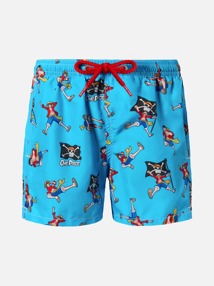 Jean Lighting Lightweight Fabric Swim Shorts With One Piece Print|one Special Edition White Swimshort