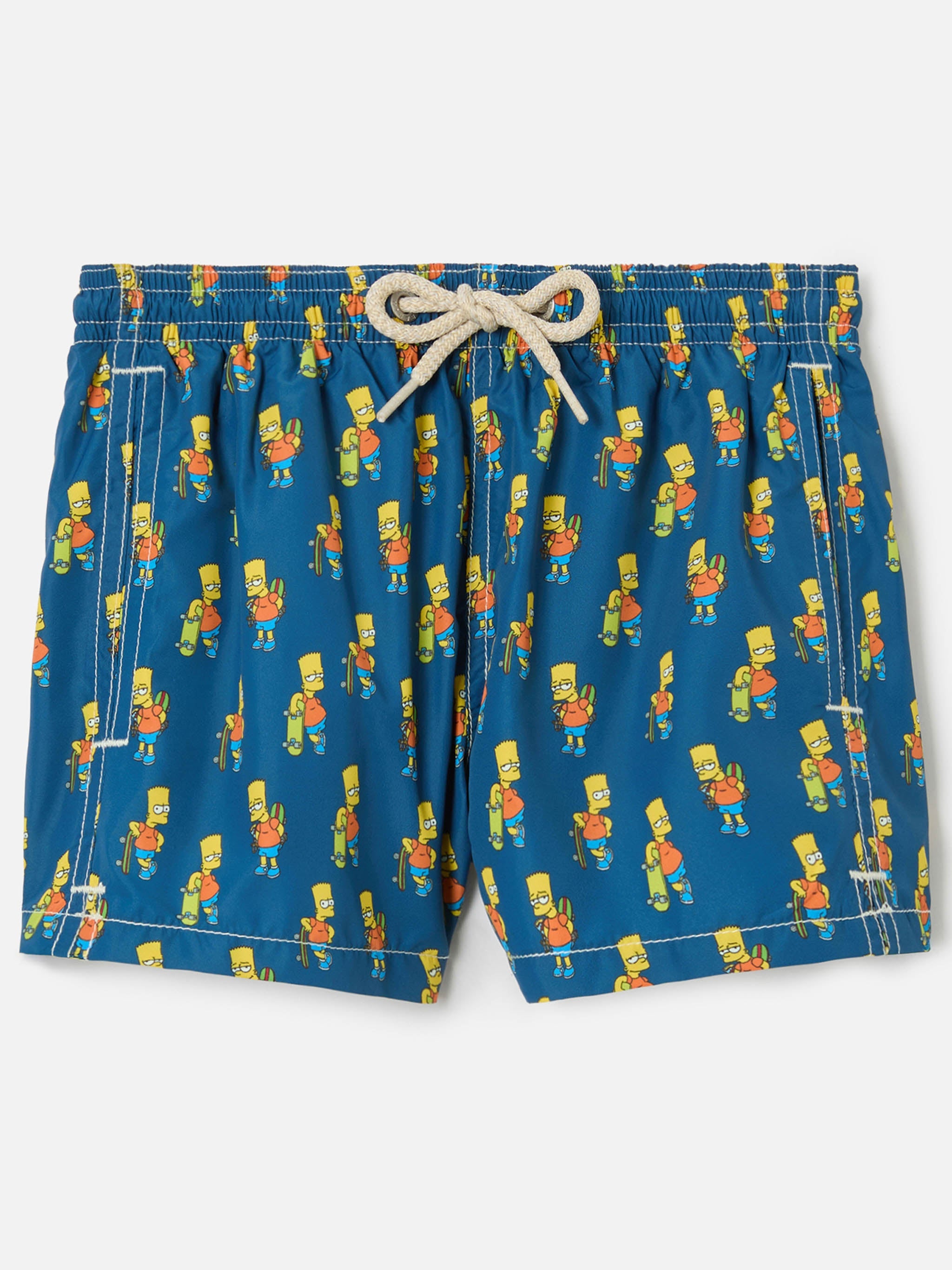 Boy Light Fabric Swim Shorts With Skater Bart Print | The Simpsons Special Edition Blue Swimshort