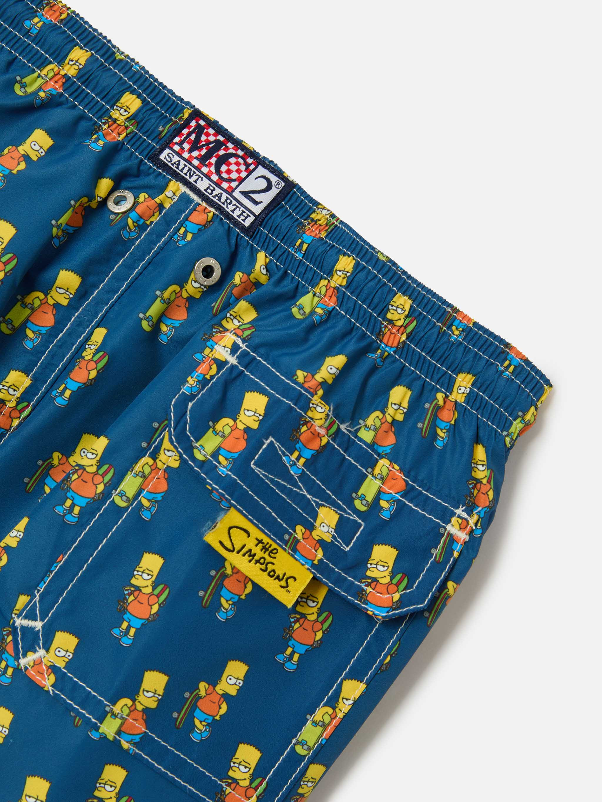 Boy Light Fabric Swim Shorts With Skater Bart Print | The Simpsons Special Edition __single__ Swimshort